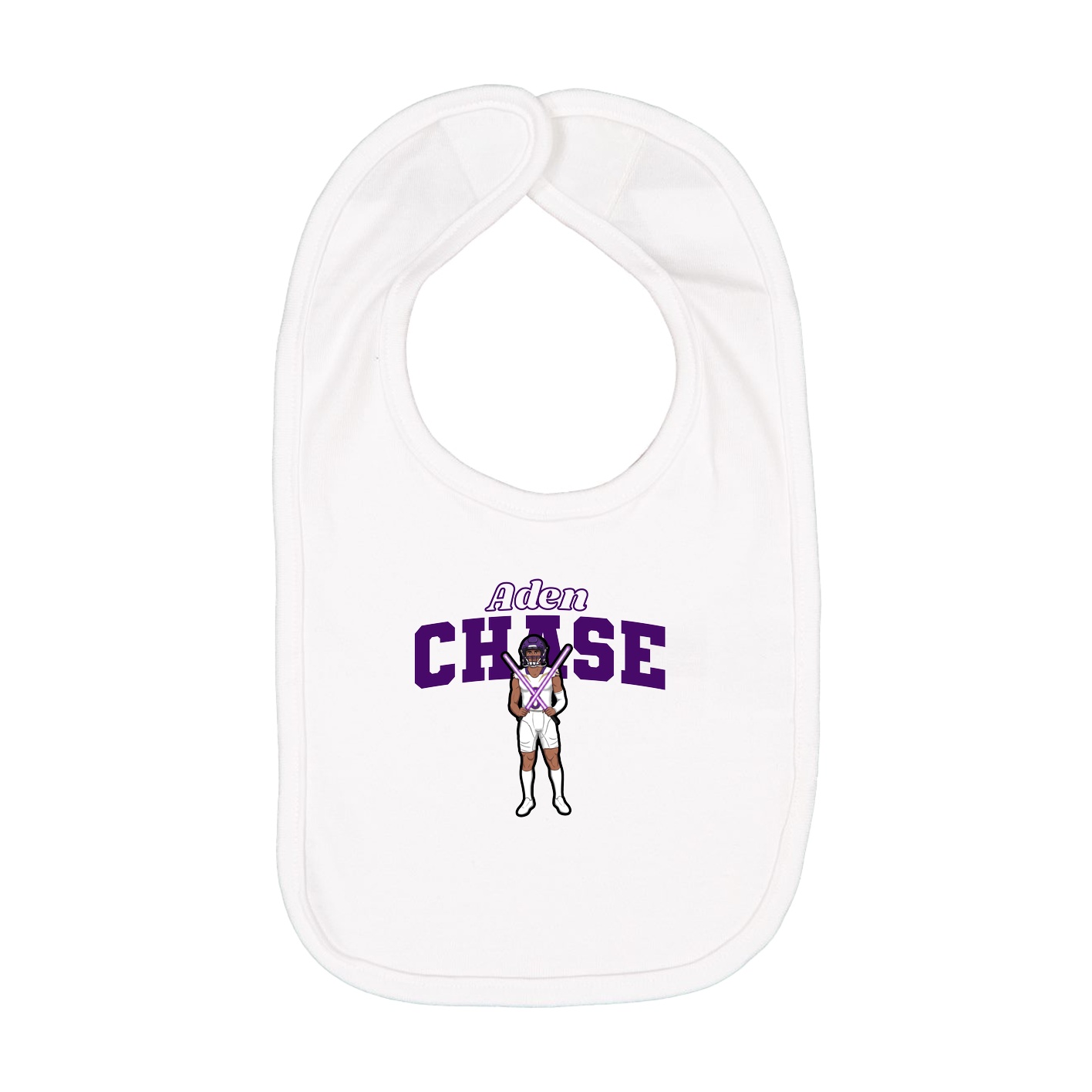 Infant Bib — Name Arch in White
