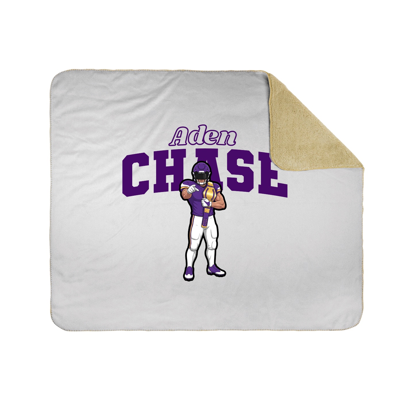 Throw Blanket — Name Arch in White