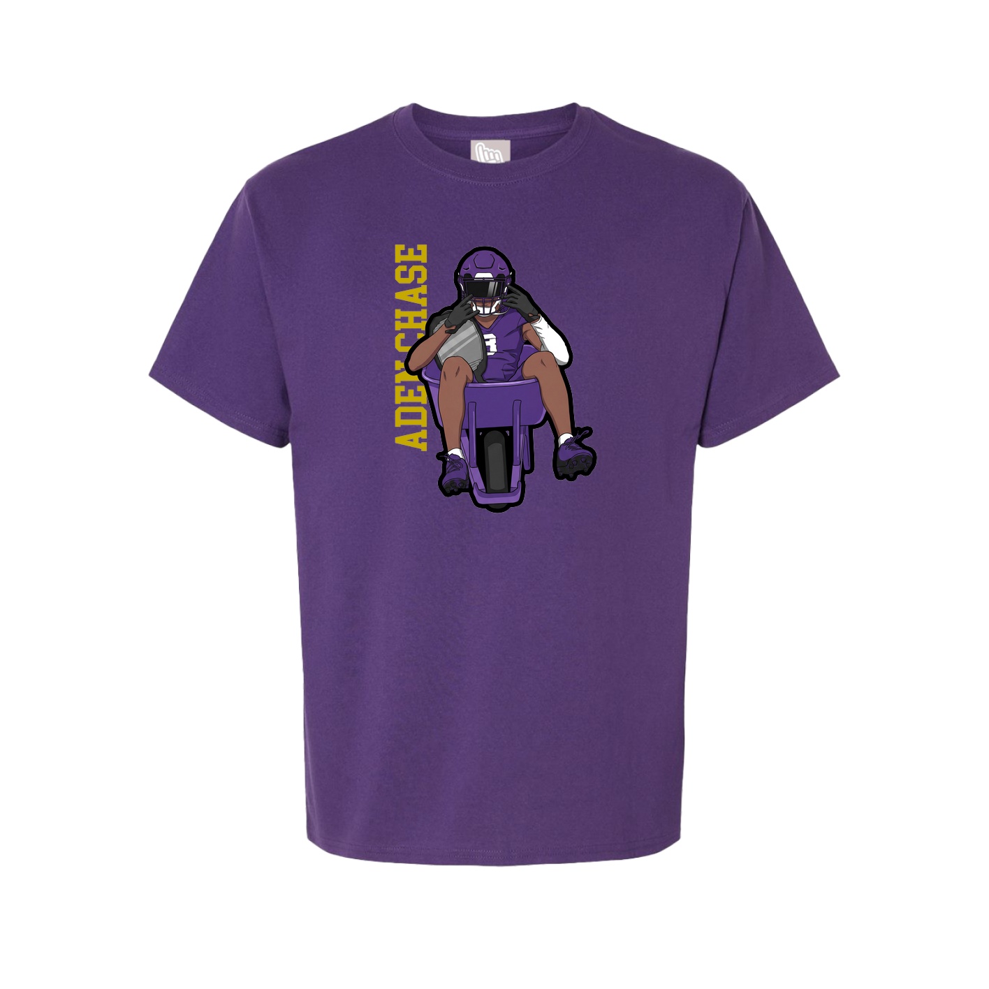 Youth Tee — Name Vertical in Purple