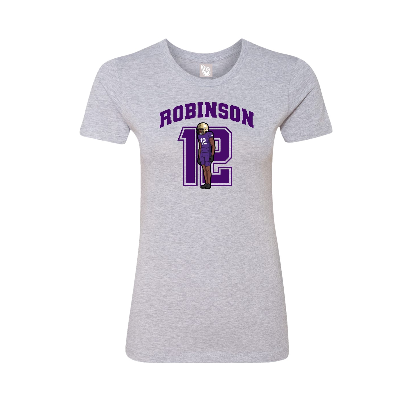 Fitted Women's Tee — Number in Grey