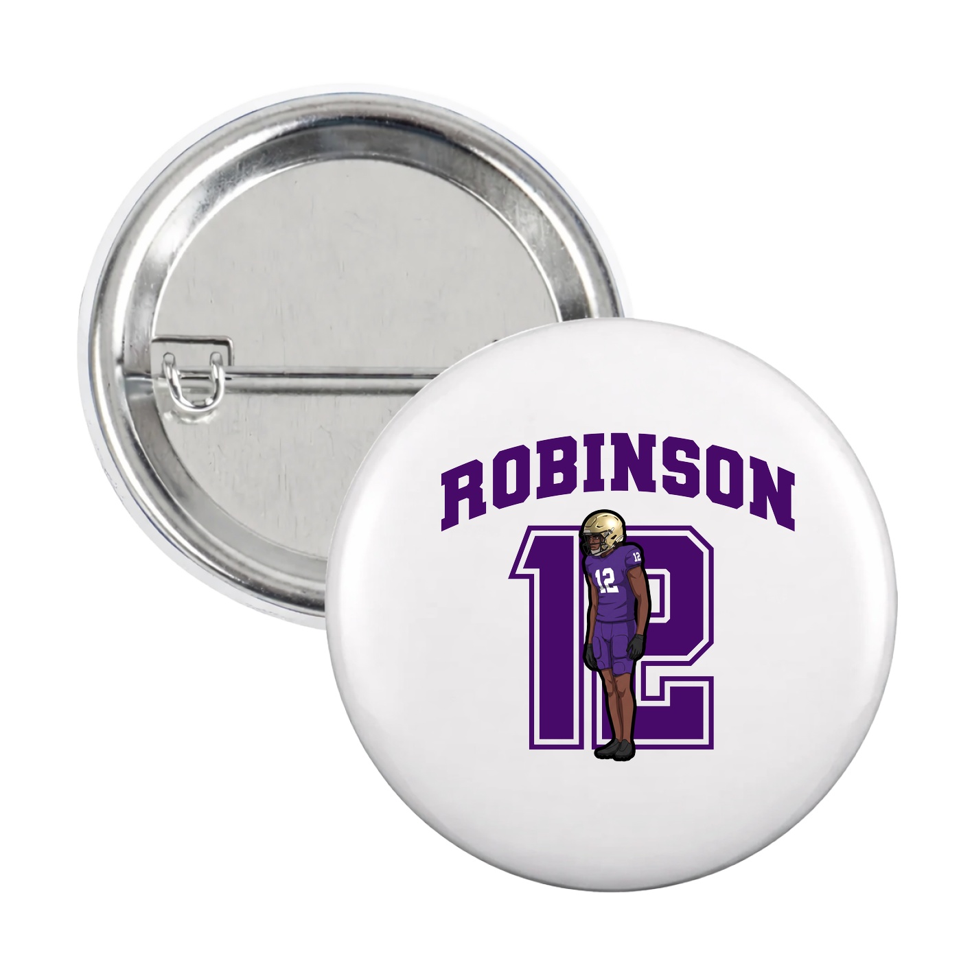 Game Day Button — Number in White