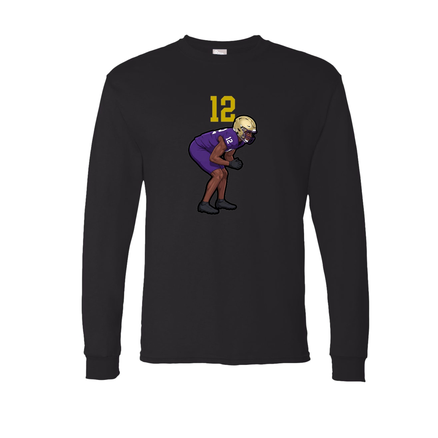 Long Sleeve Tee — Number Top in Black
