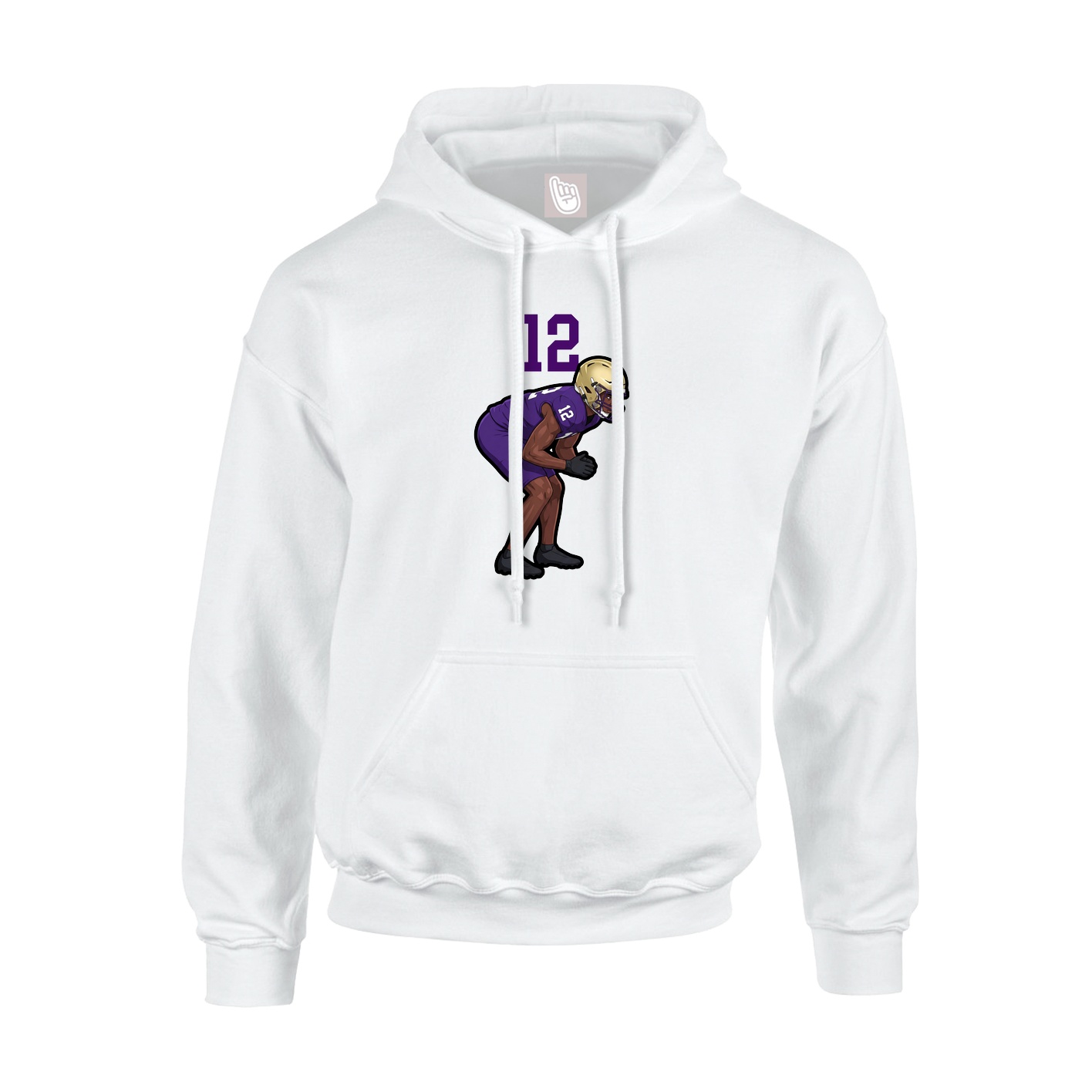 Youth Hoodie — Number Top in White