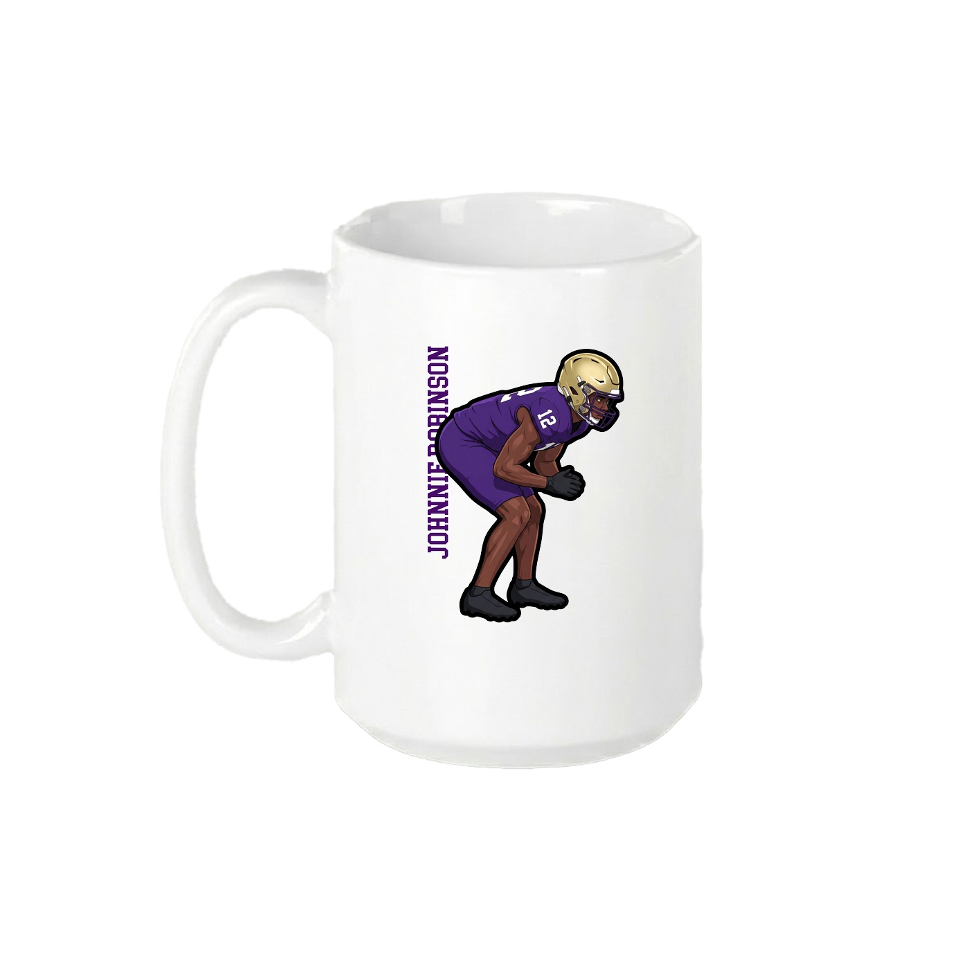 15oz Coffee Mug — Name Vertical in White