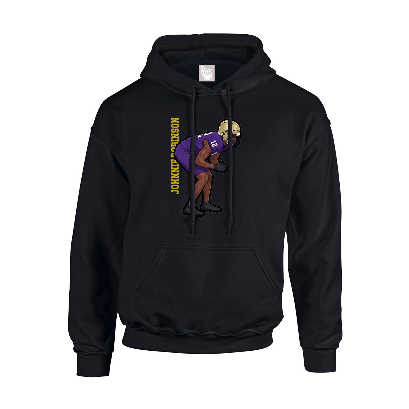 Hoodie — Name Vertical in Black