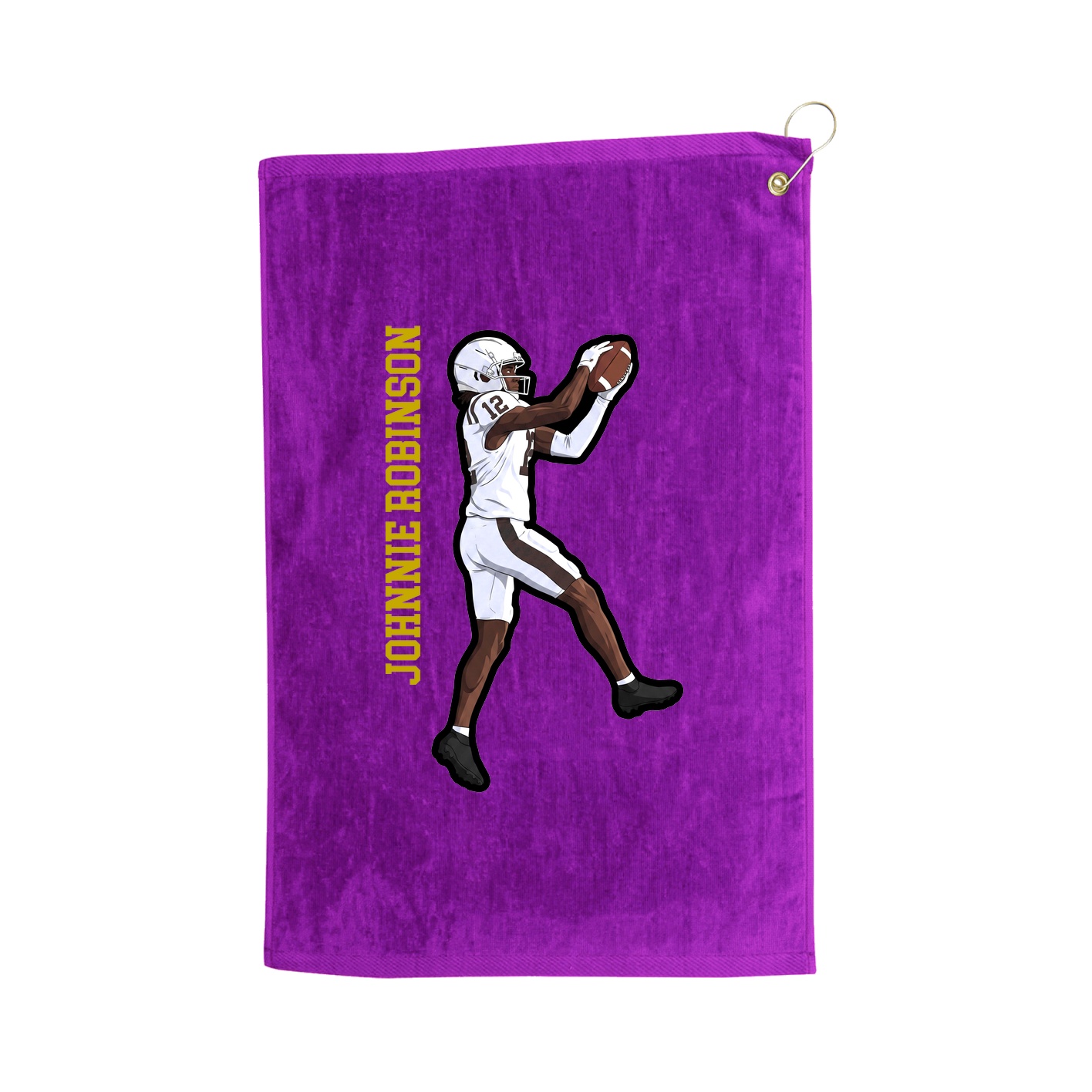 Golf Towel — Name Vertical in Purple