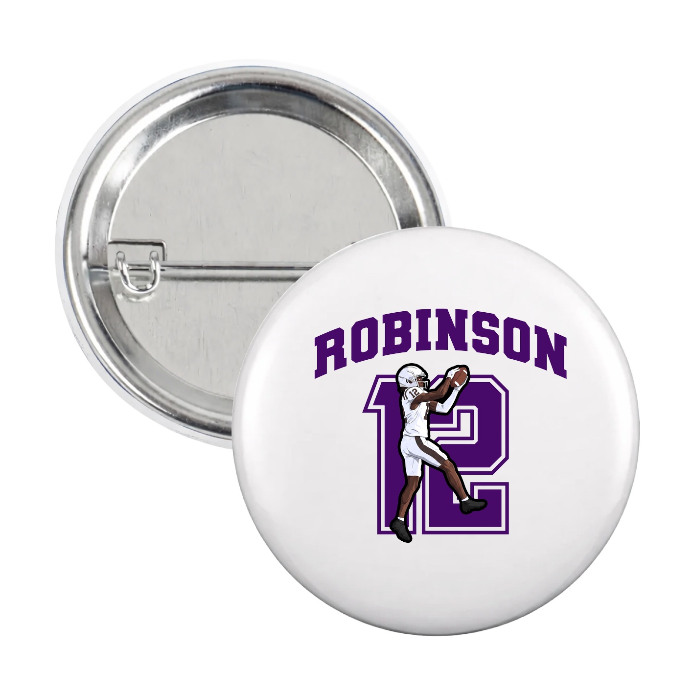 Game Day Button — Number in White
