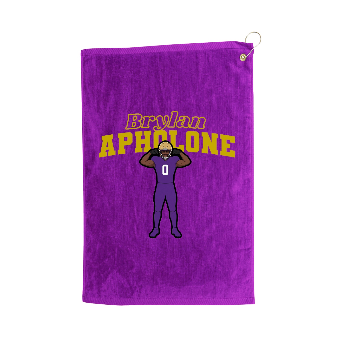 Golf Towel — Name Arch in Purple