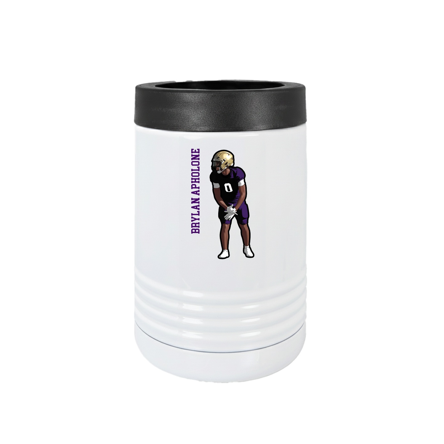 Beverage Holder — Name Vertical in White