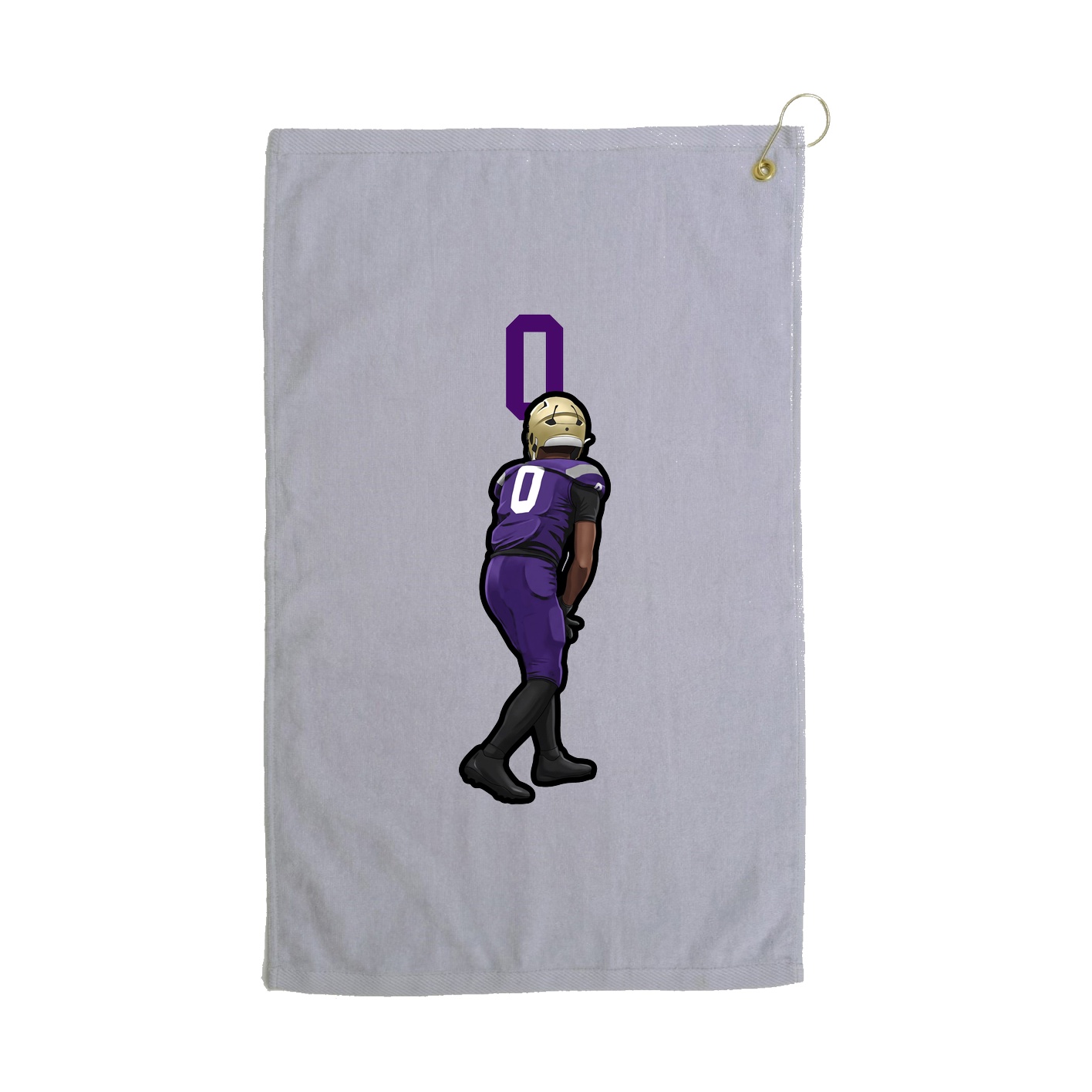 Golf Towel — Number Top in Grey