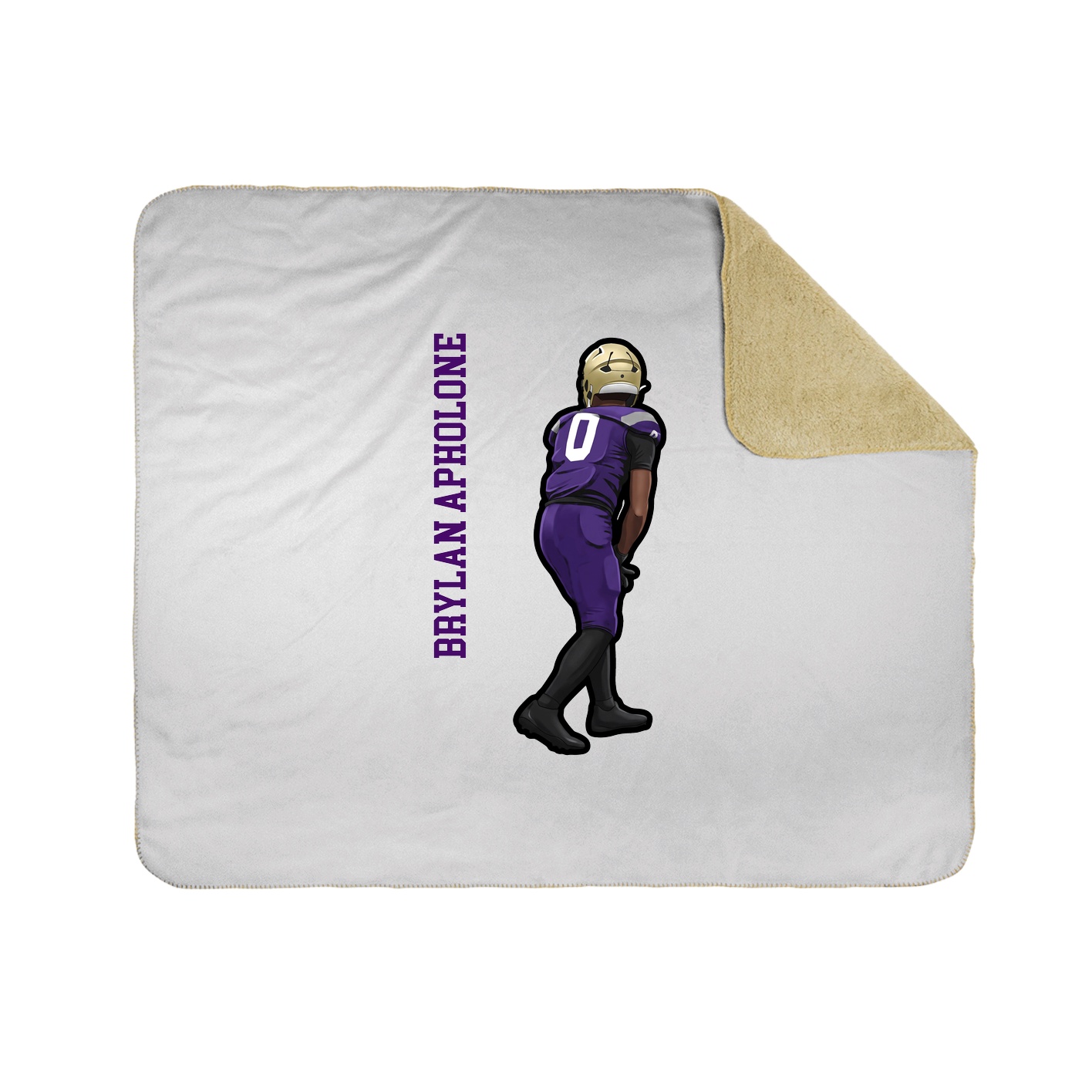 Throw Blanket — Name Vertical in White