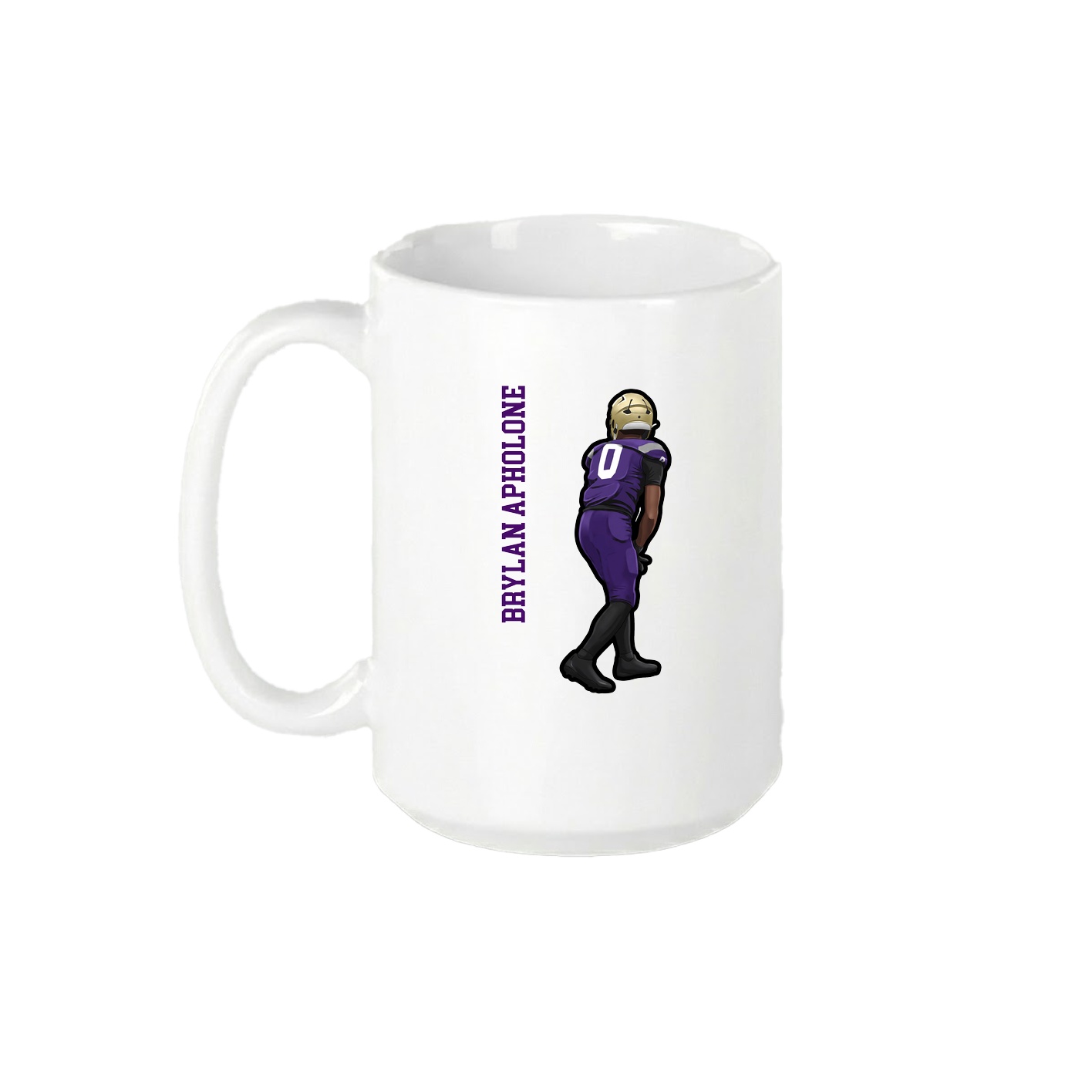 15oz Coffee Mug — Name Vertical in White