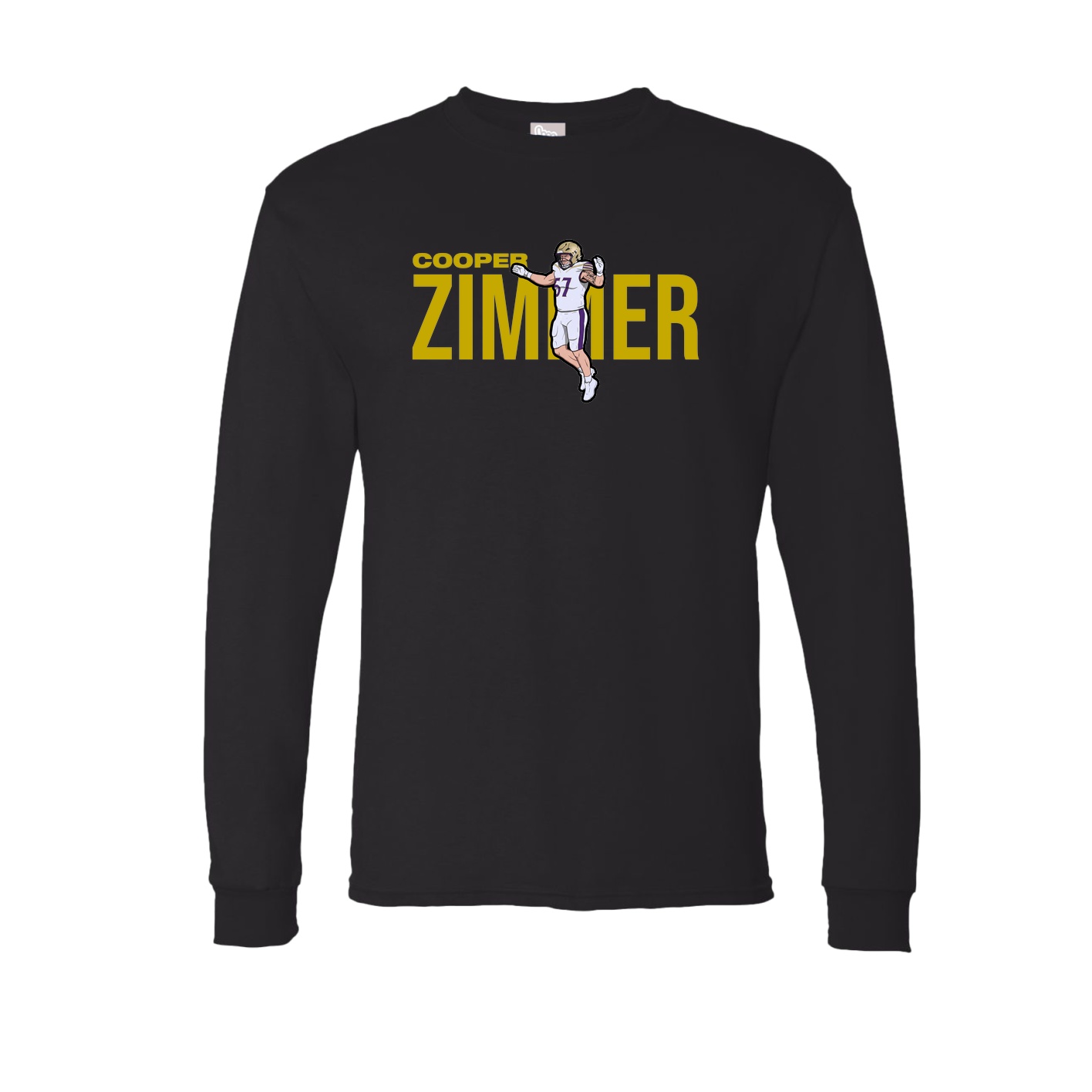 Long Sleeve Tee — Player Name in Black