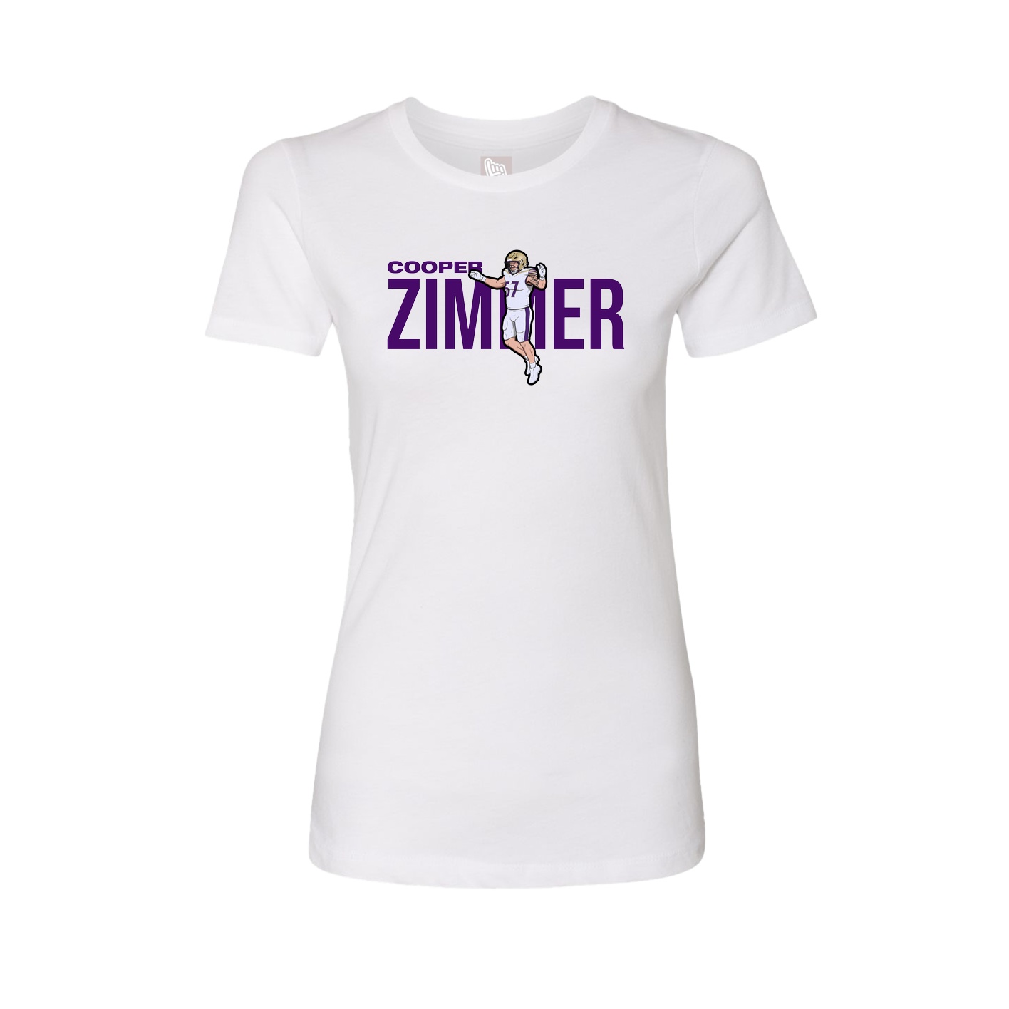 Fitted Women's Tee — Player Name in White