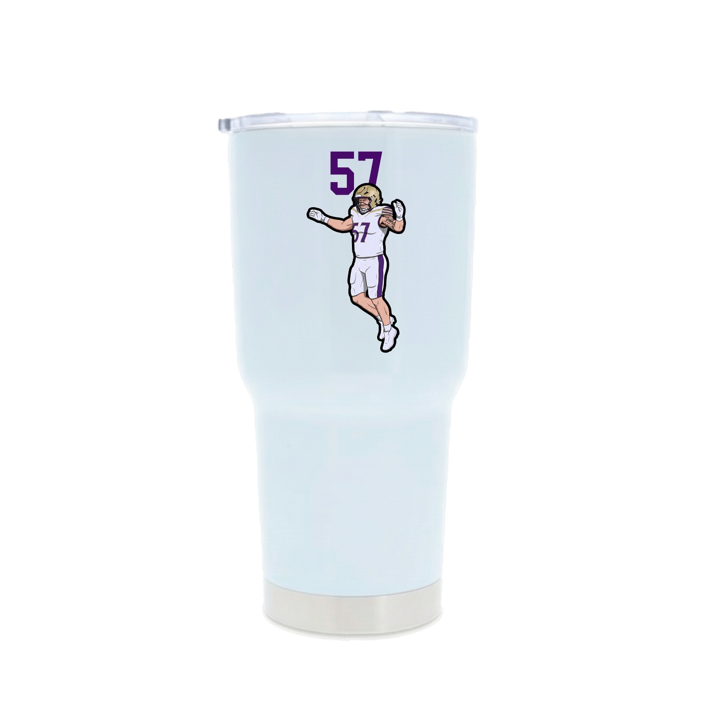 30oz Stainless Steel Tumbler — Number Top in White