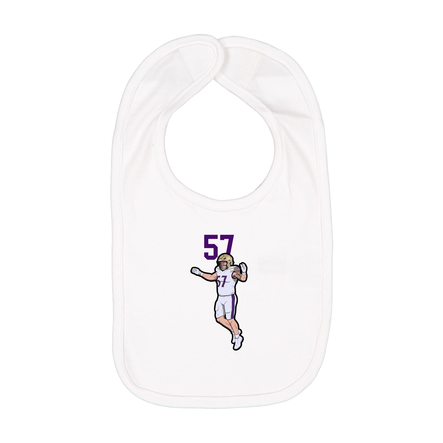 Infant Bib — Number Top in White