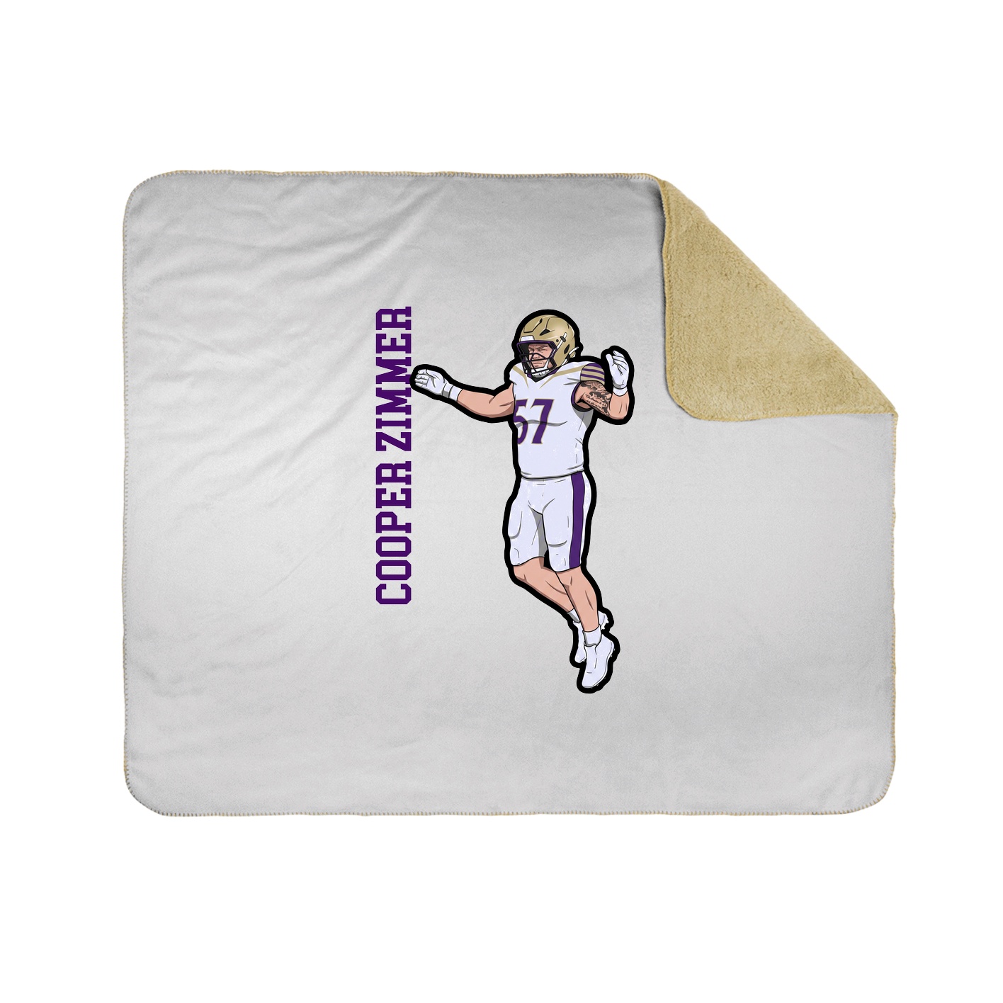 Throw Blanket — Name Vertical in White