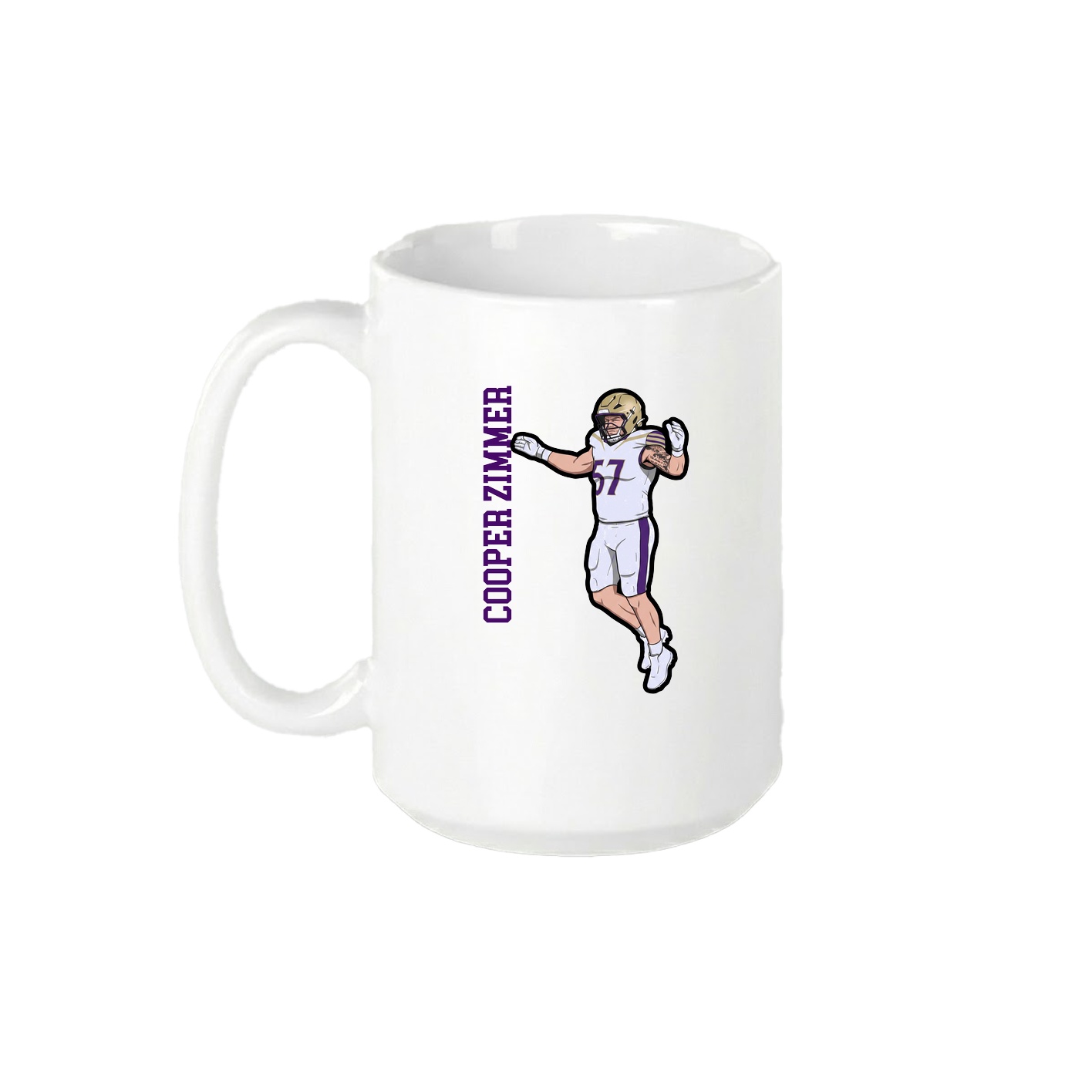 15oz Coffee Mug — Name Vertical in White
