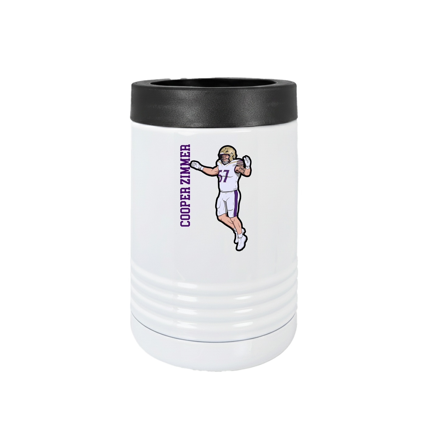 Beverage Holder — Name Vertical in White
