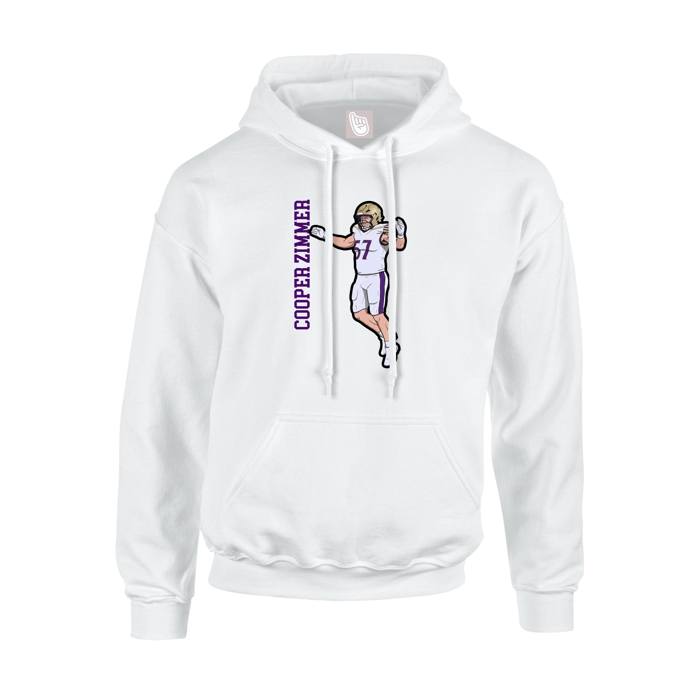 Youth Hoodie — Name Vertical in White