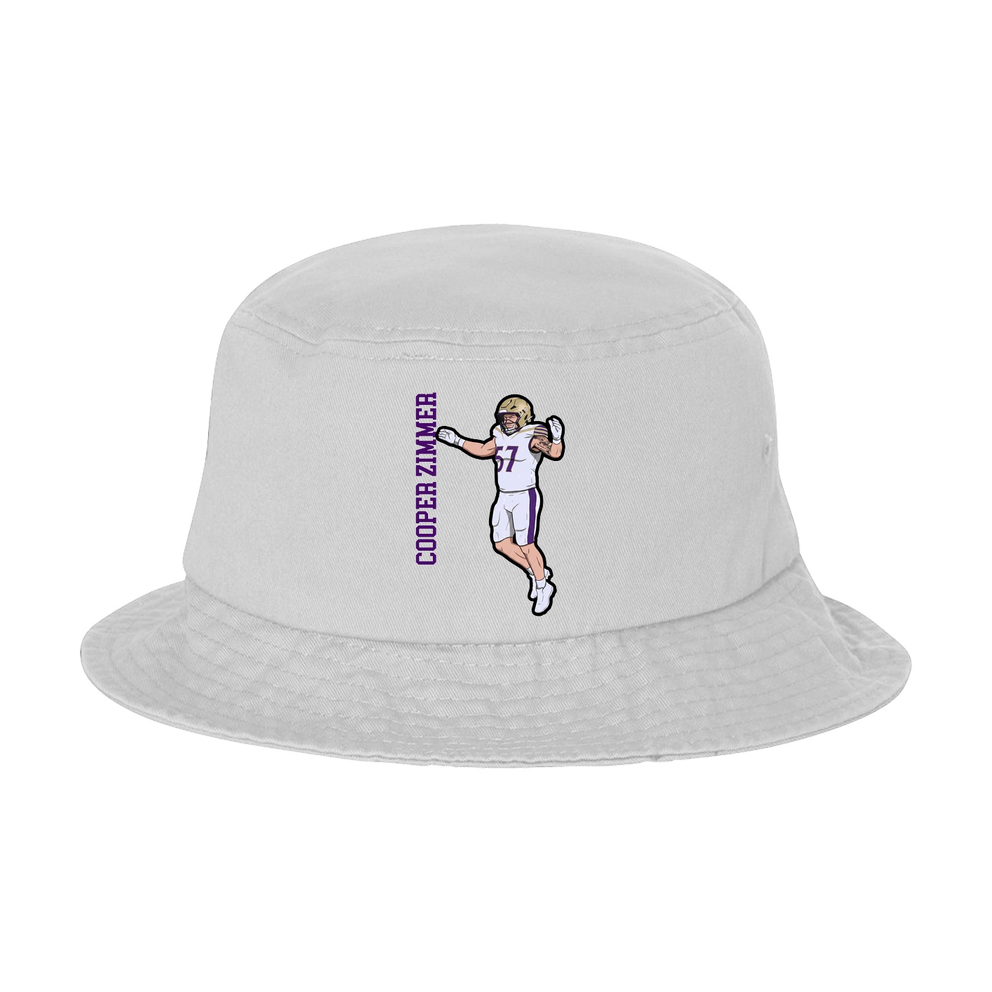 Bucket Cap — Name Vertical in White