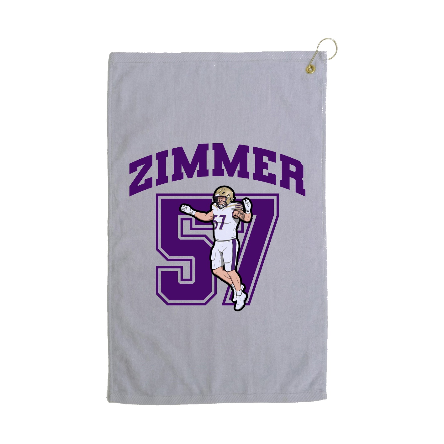 Golf Towel — Number in Grey