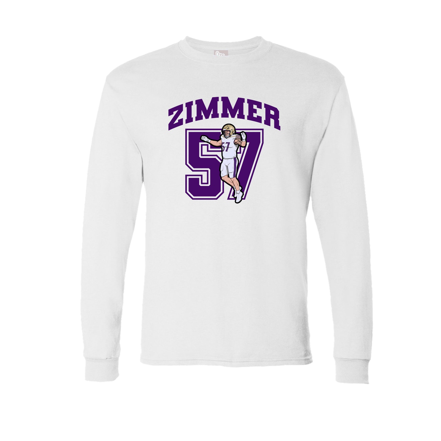 Long Sleeve Tee — Number in White