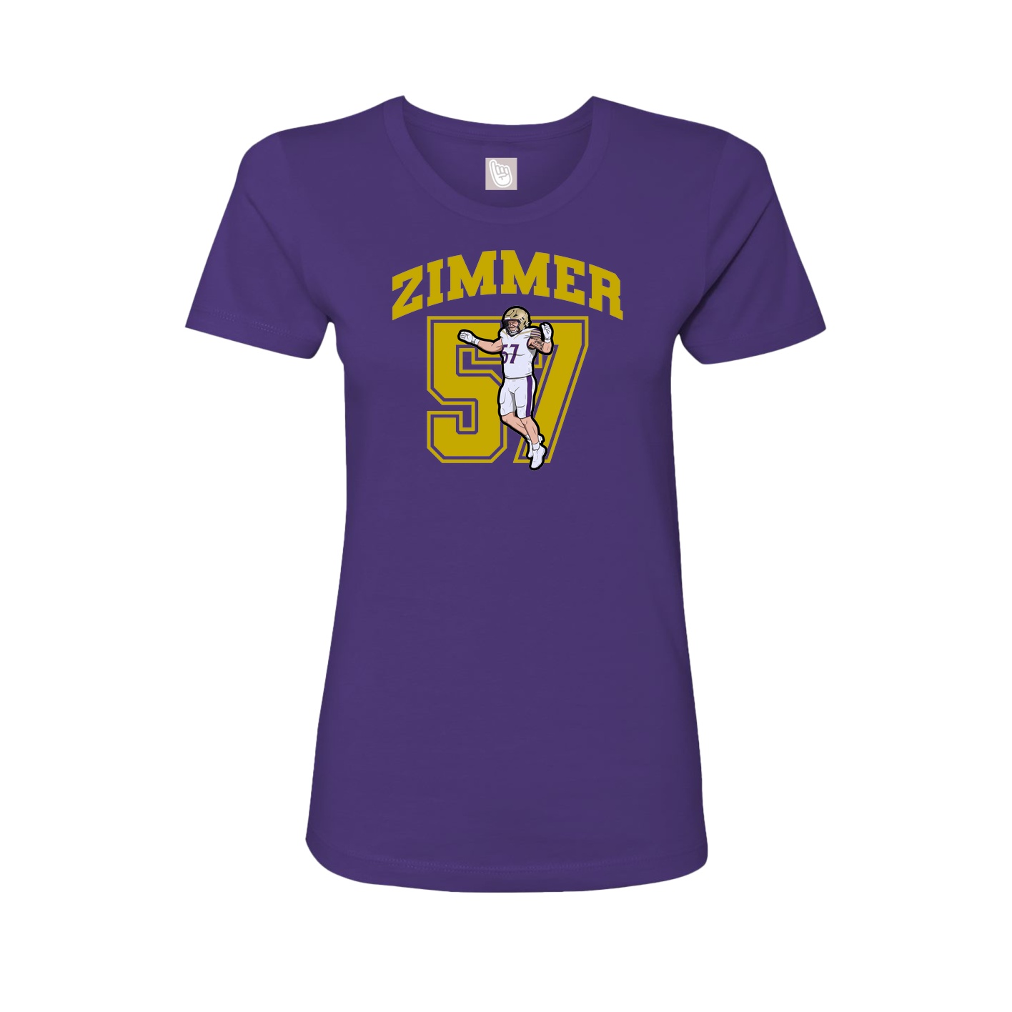 Fitted Women's Tee — Number in Purple