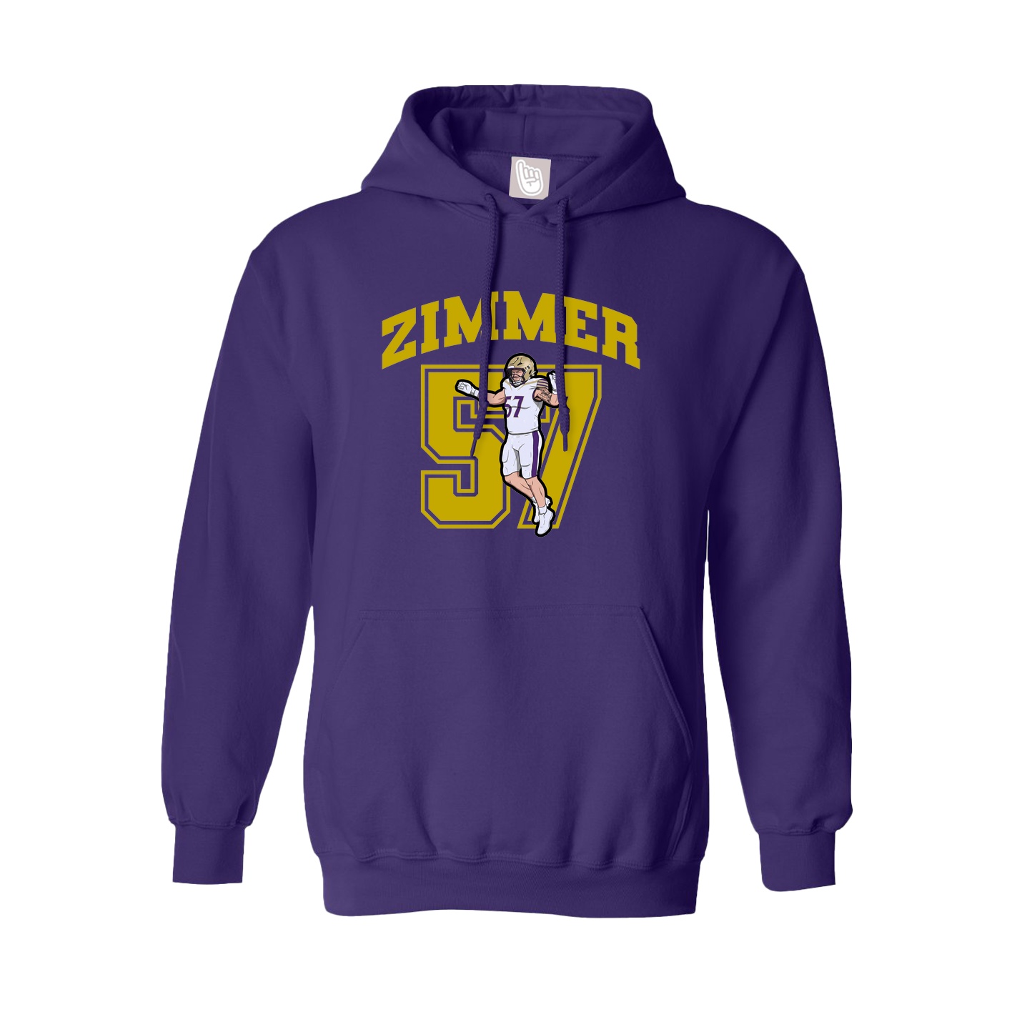 Youth Hoodie — Number in Purple
