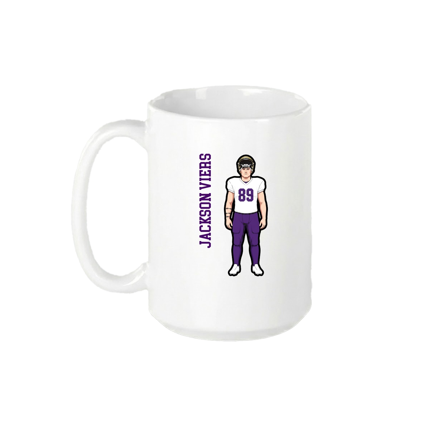 15oz Coffee Mug — Name Vertical in White