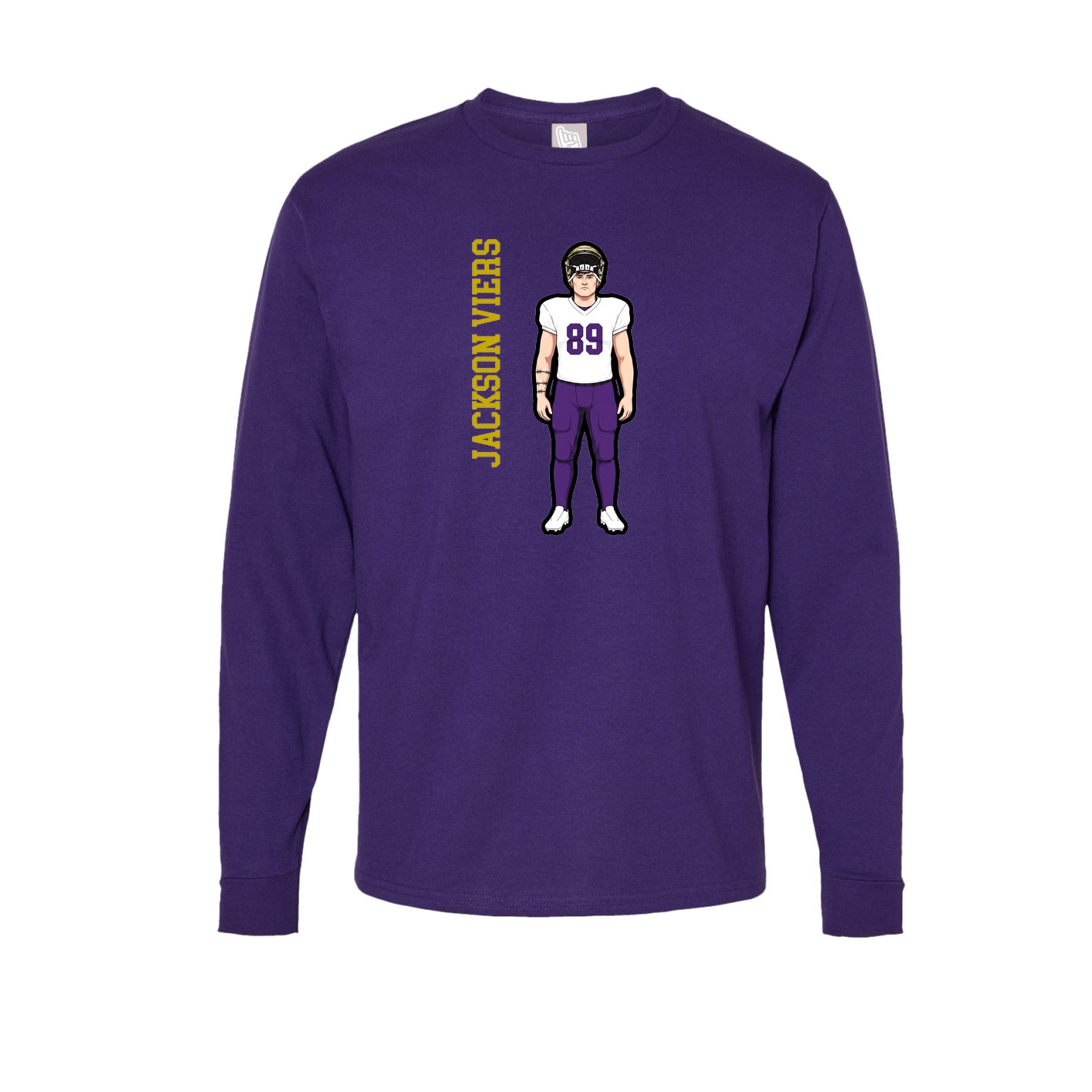 Long Sleeve Tee — Name Vertical in Purple