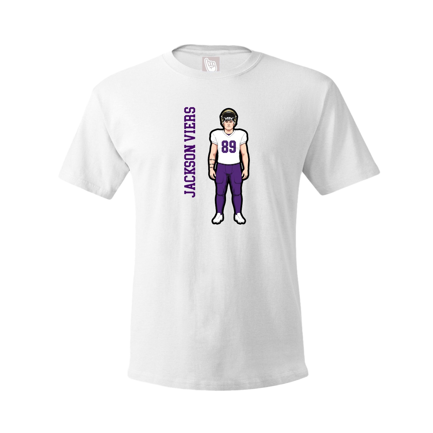 Youth Tee — Name Vertical in White