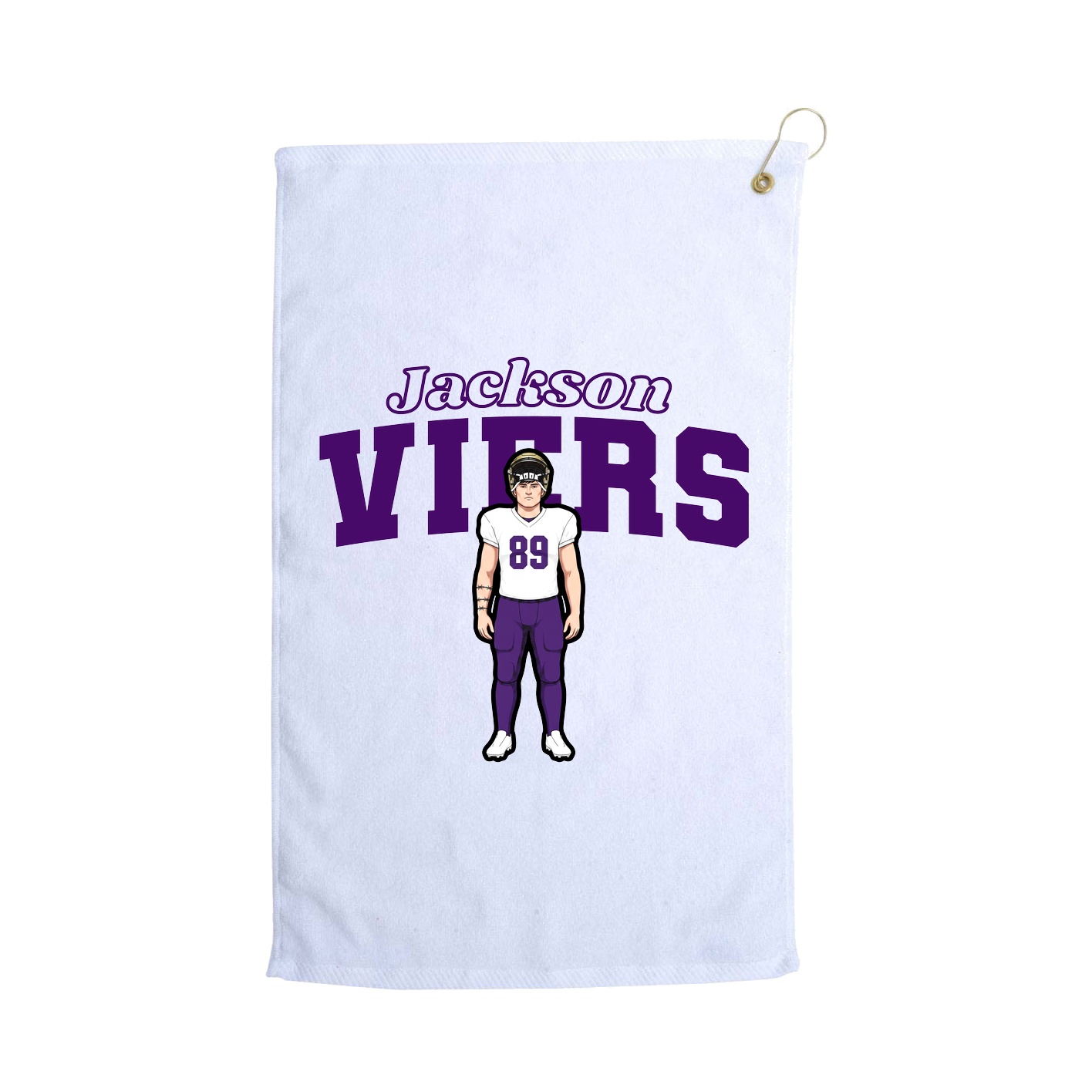 Golf Towel — Name Arch in White