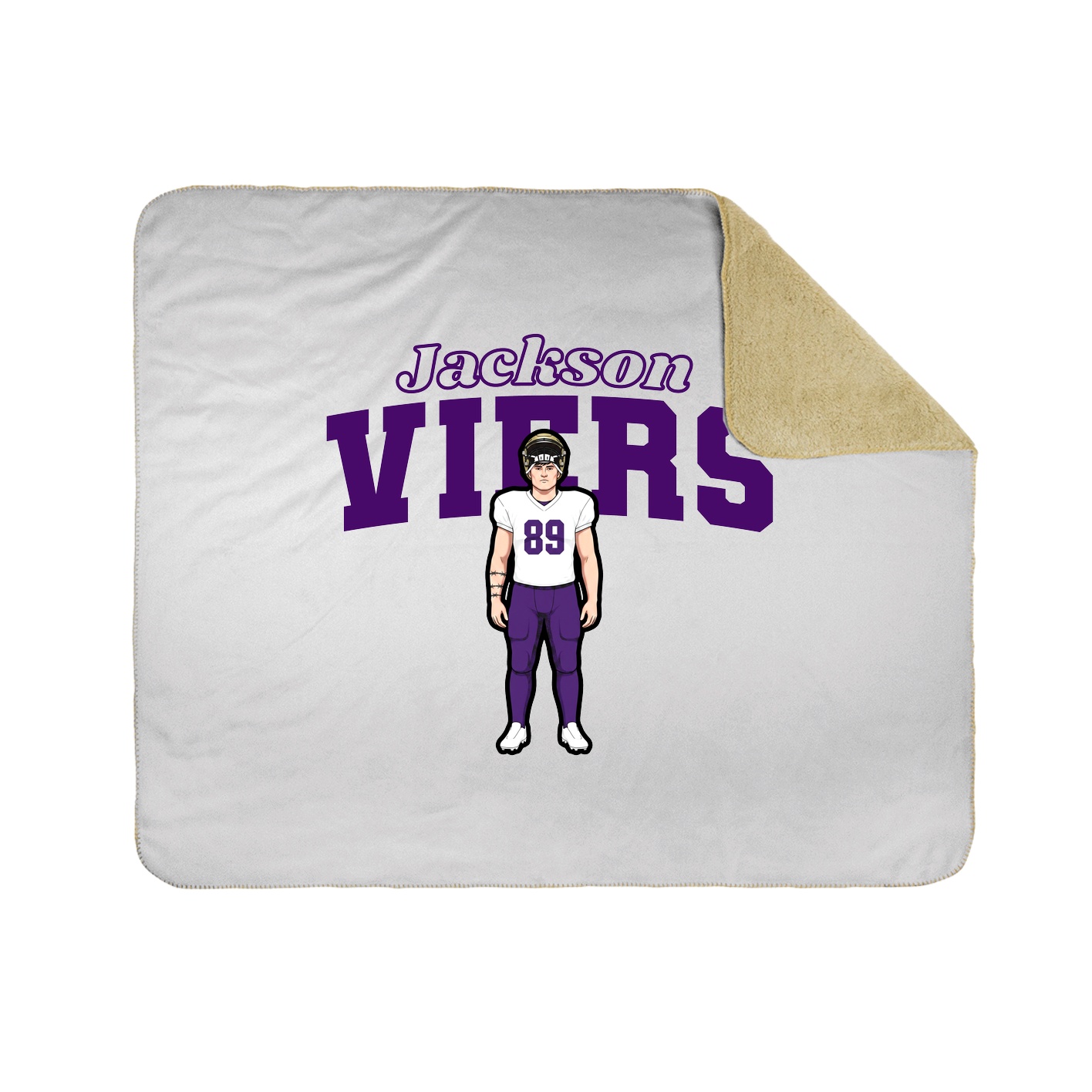 Throw Blanket — Name Arch in White