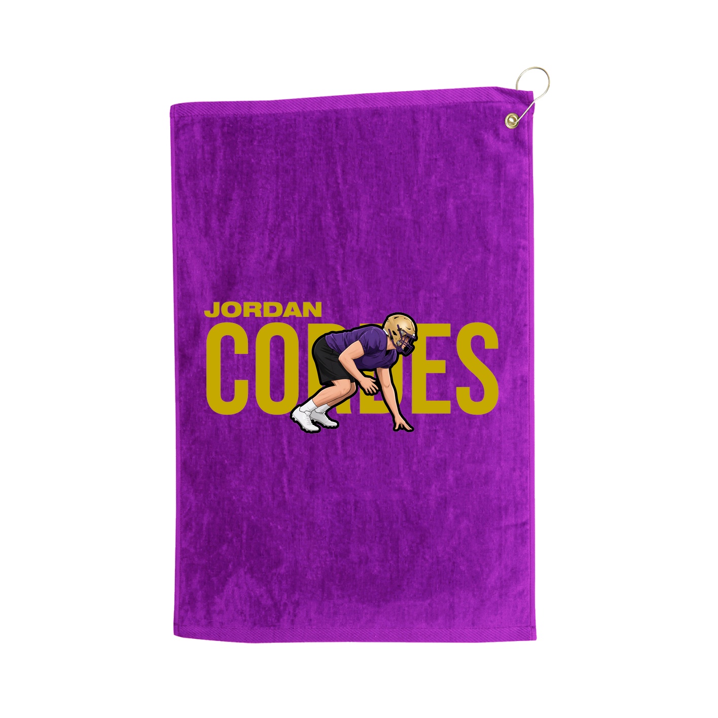 Golf Towel — Player Name in Purple