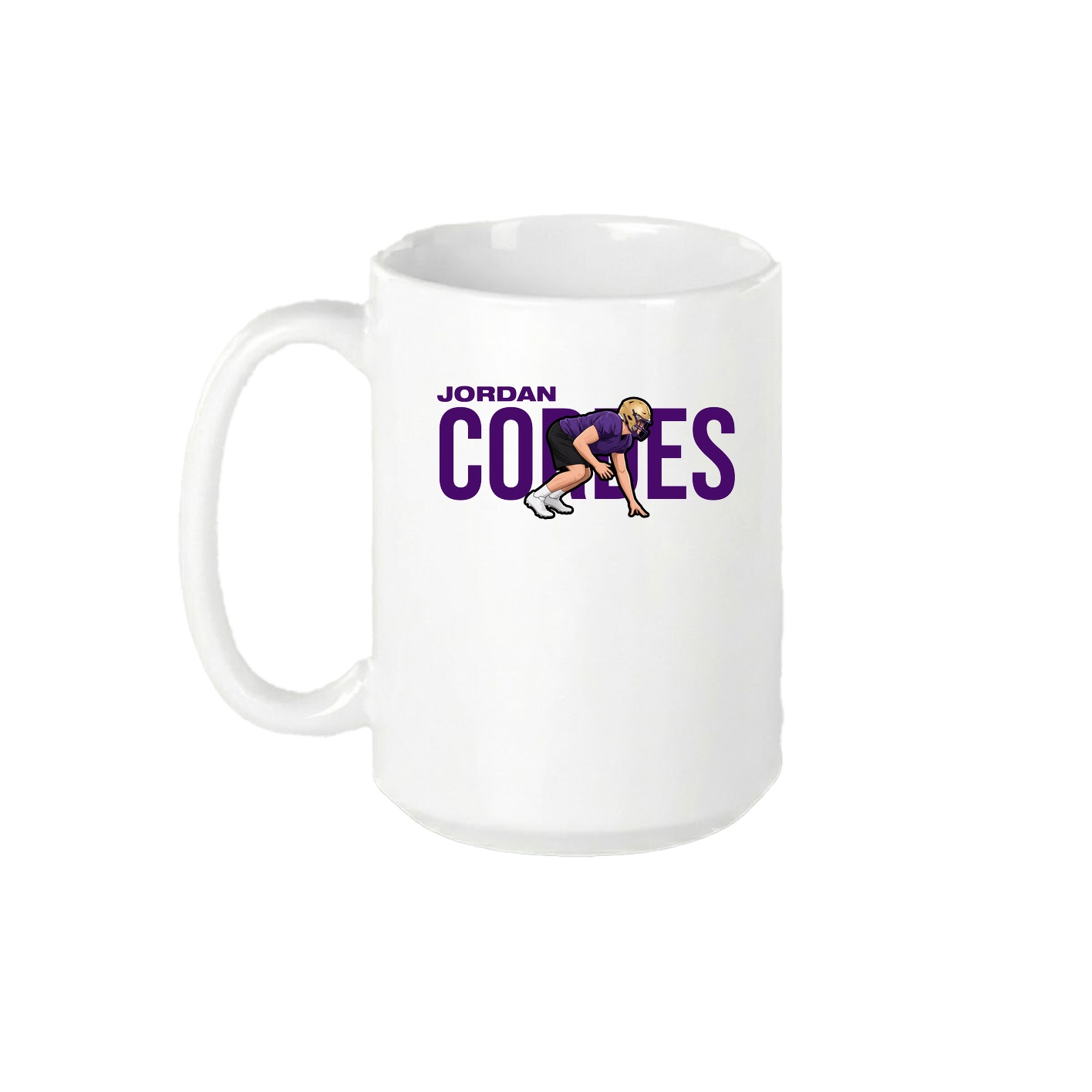 15oz Coffee Mug — Player Name in White