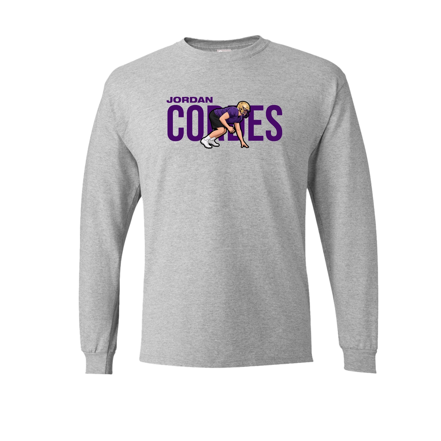 Long Sleeve Tee — Player Name in Grey