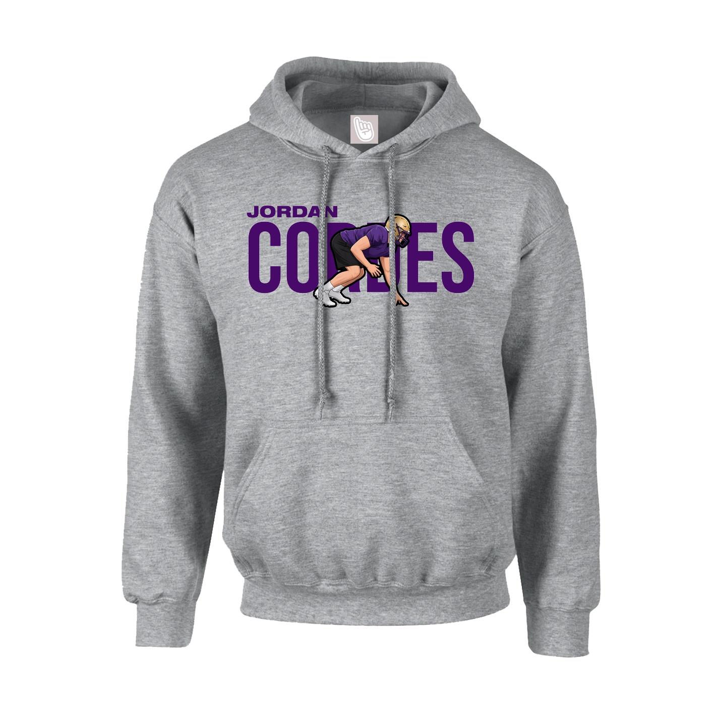 Hoodie — Player Name in Grey