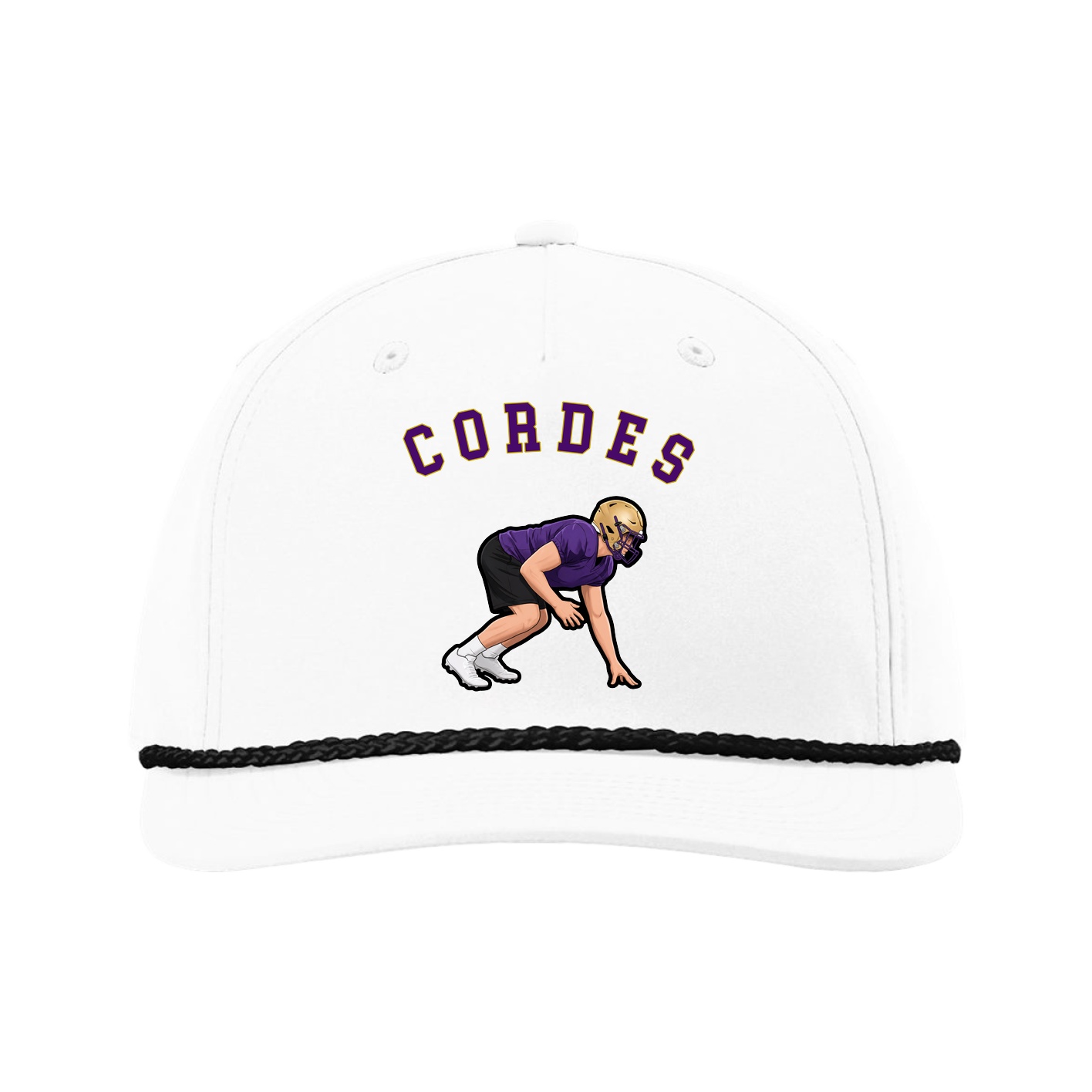 Five-Panel Classic Rope Cap — Shirsey Arch in White