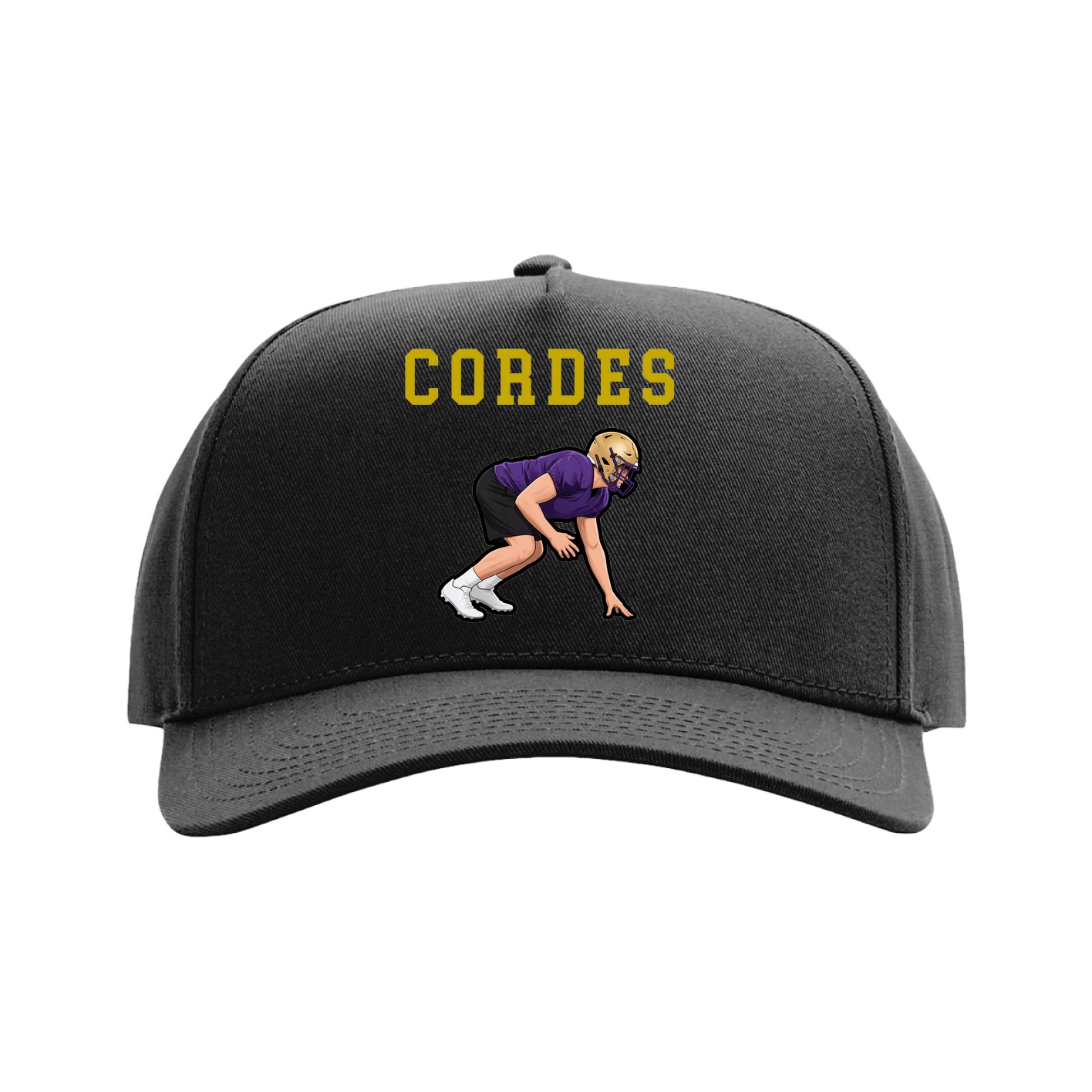 Full Fabric Five-Panel Champ Cap — Shirsey in Black