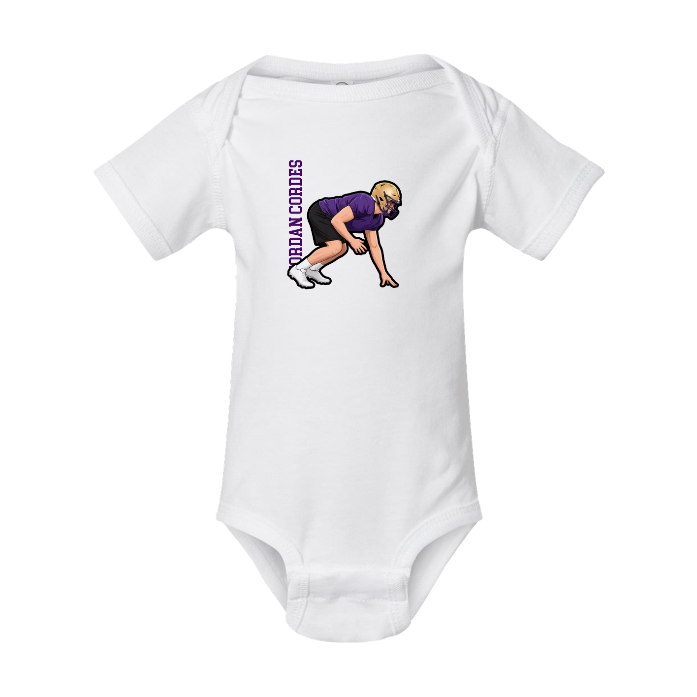 Baby Onesie — Name Vertical in White