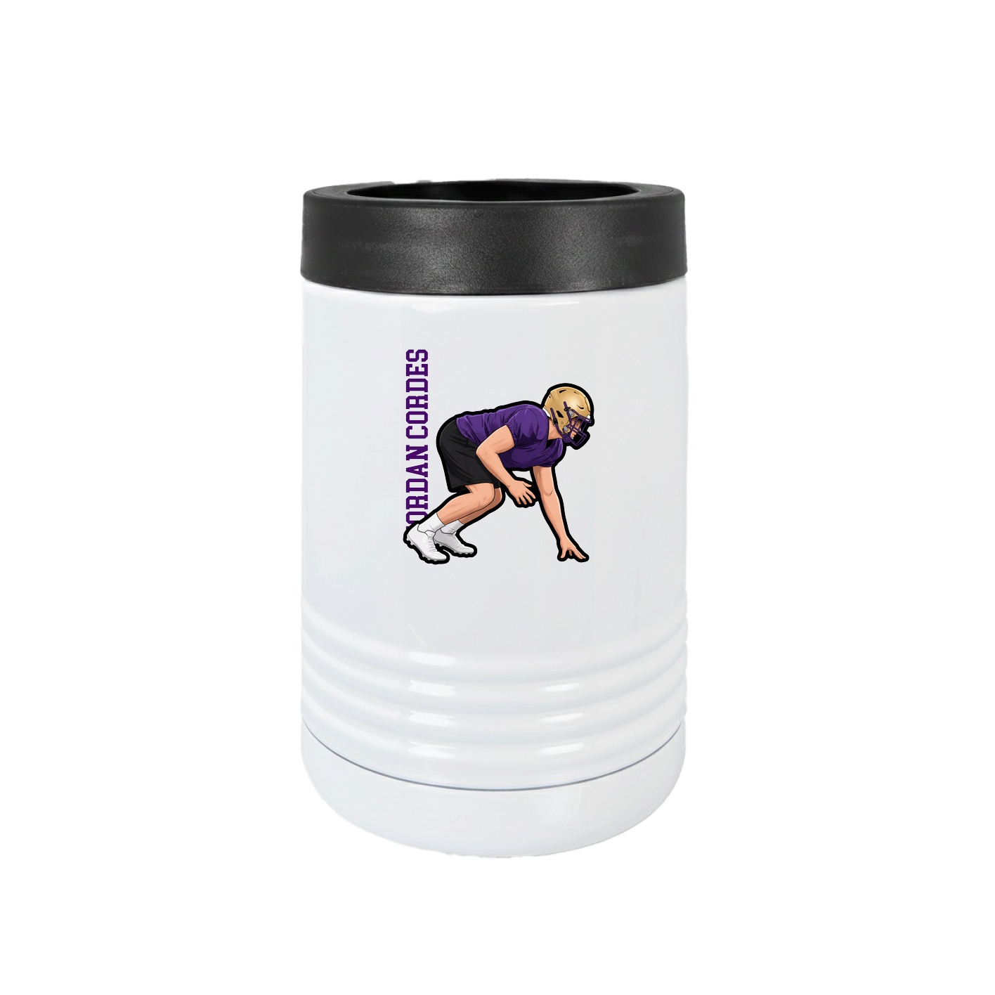 Beverage Holder — Name Vertical in White