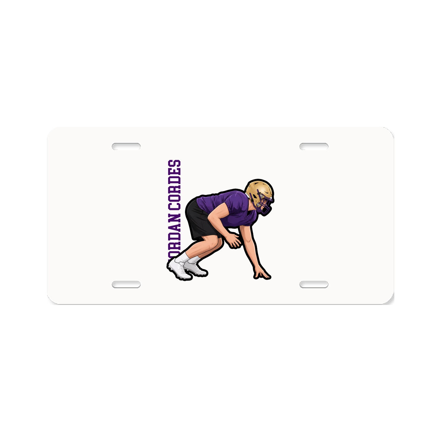 License Plate — Name Vertical in Classic