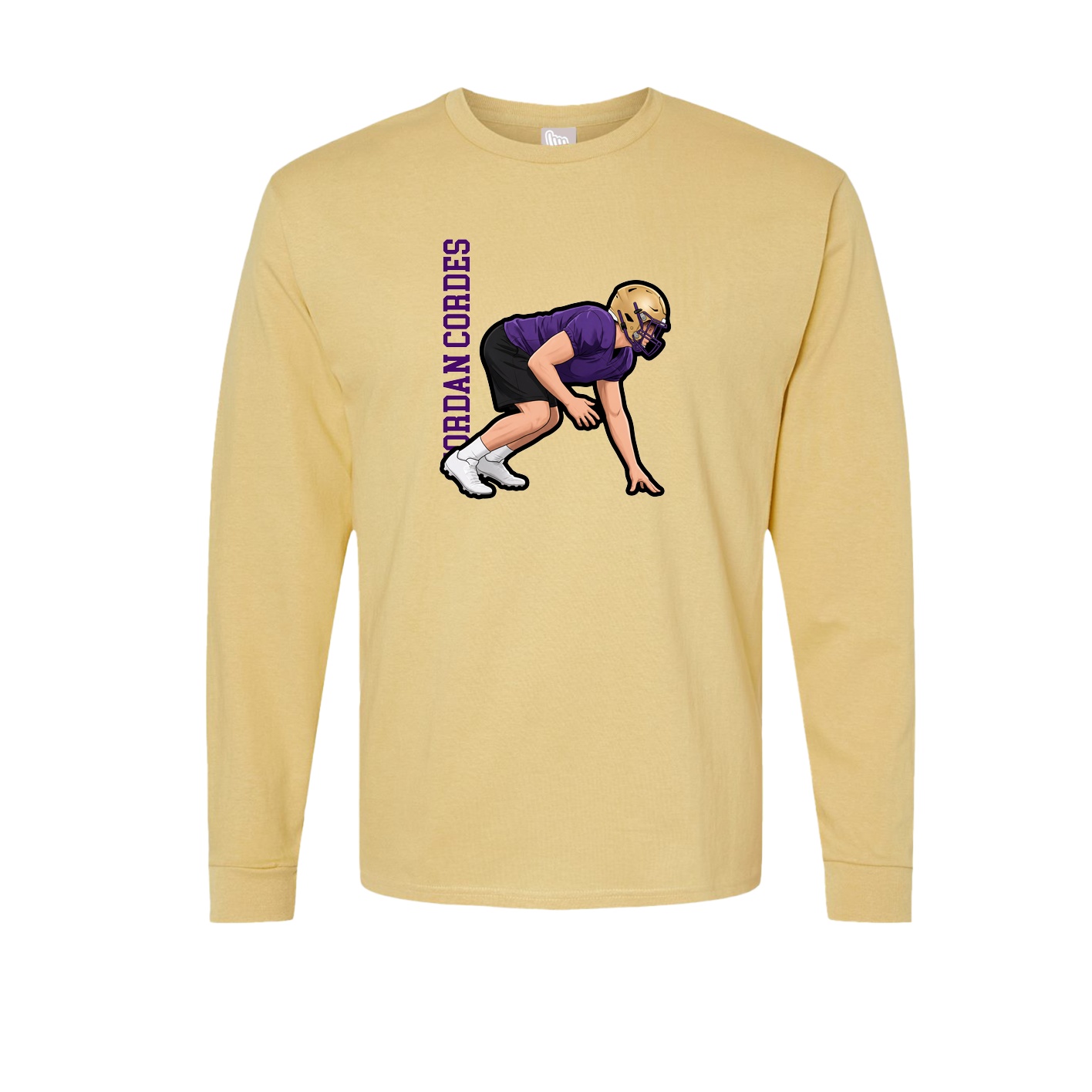Long Sleeve Tee — Name Vertical in Vegas Gold