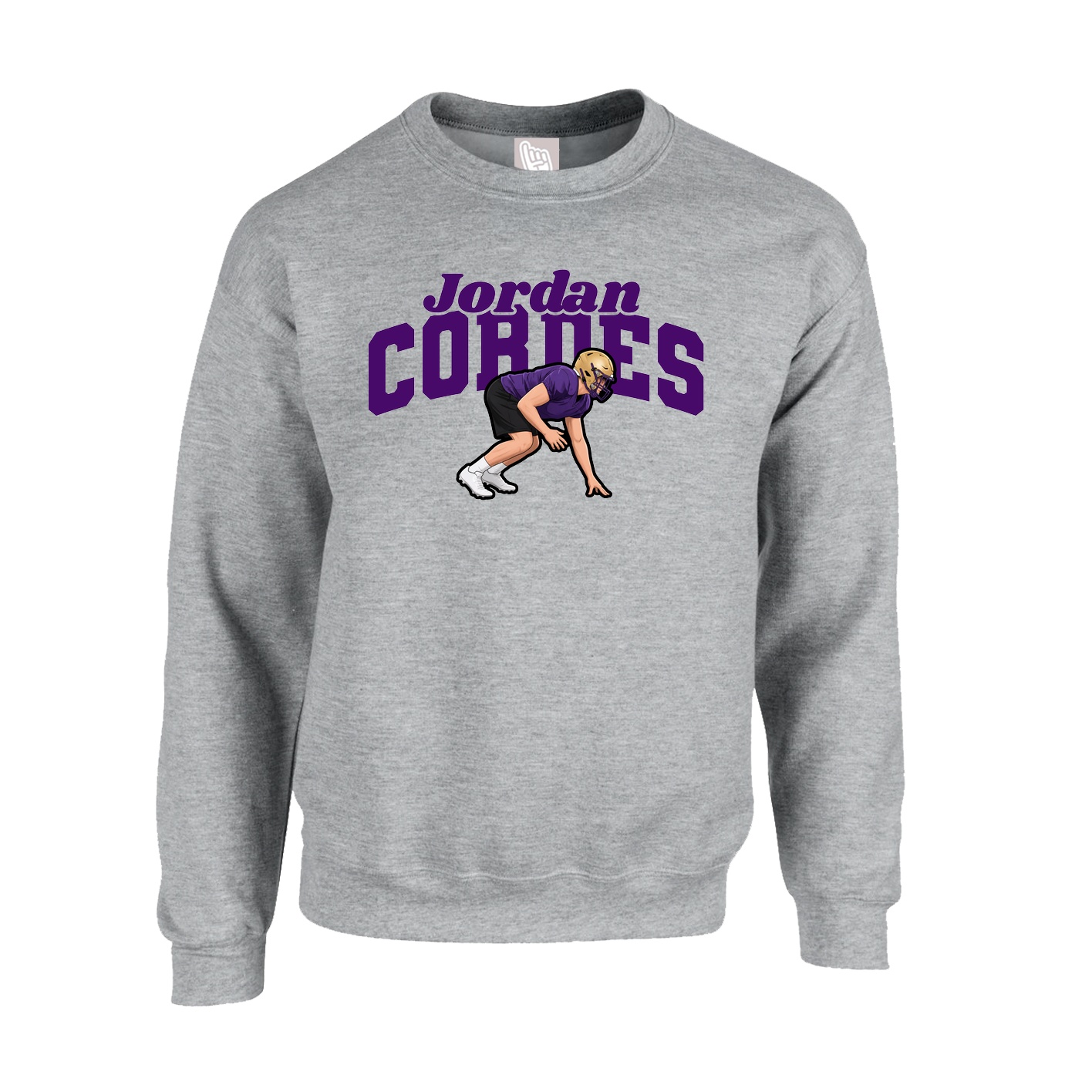 Fleece Crew — Signature Arch in Grey