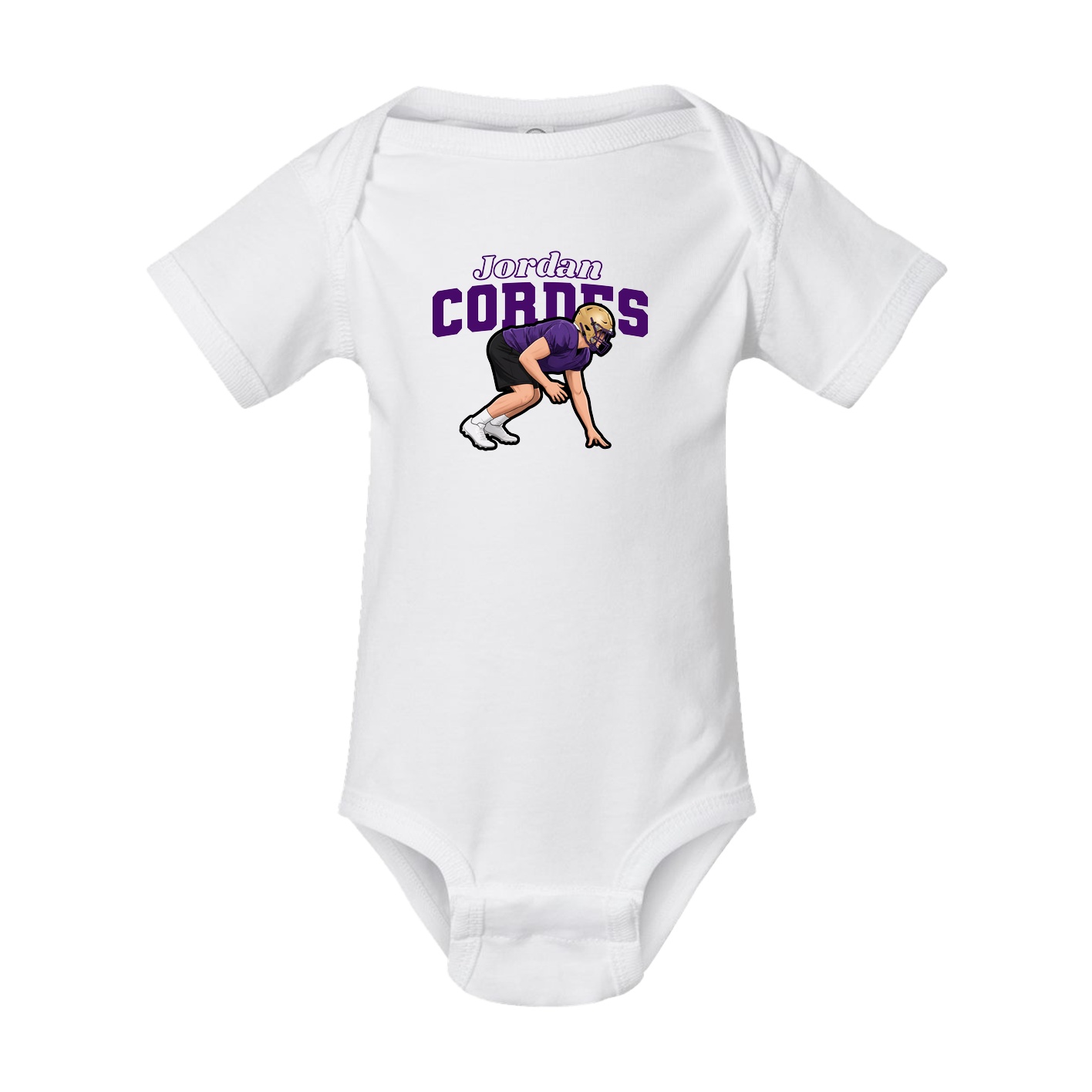 Baby Onesie — Name Arch in White
