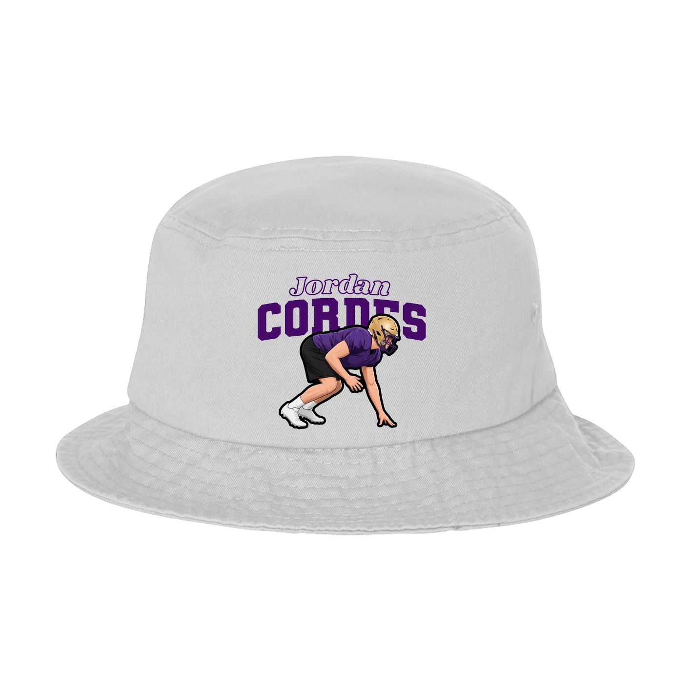 Bucket Cap — Name Arch in White