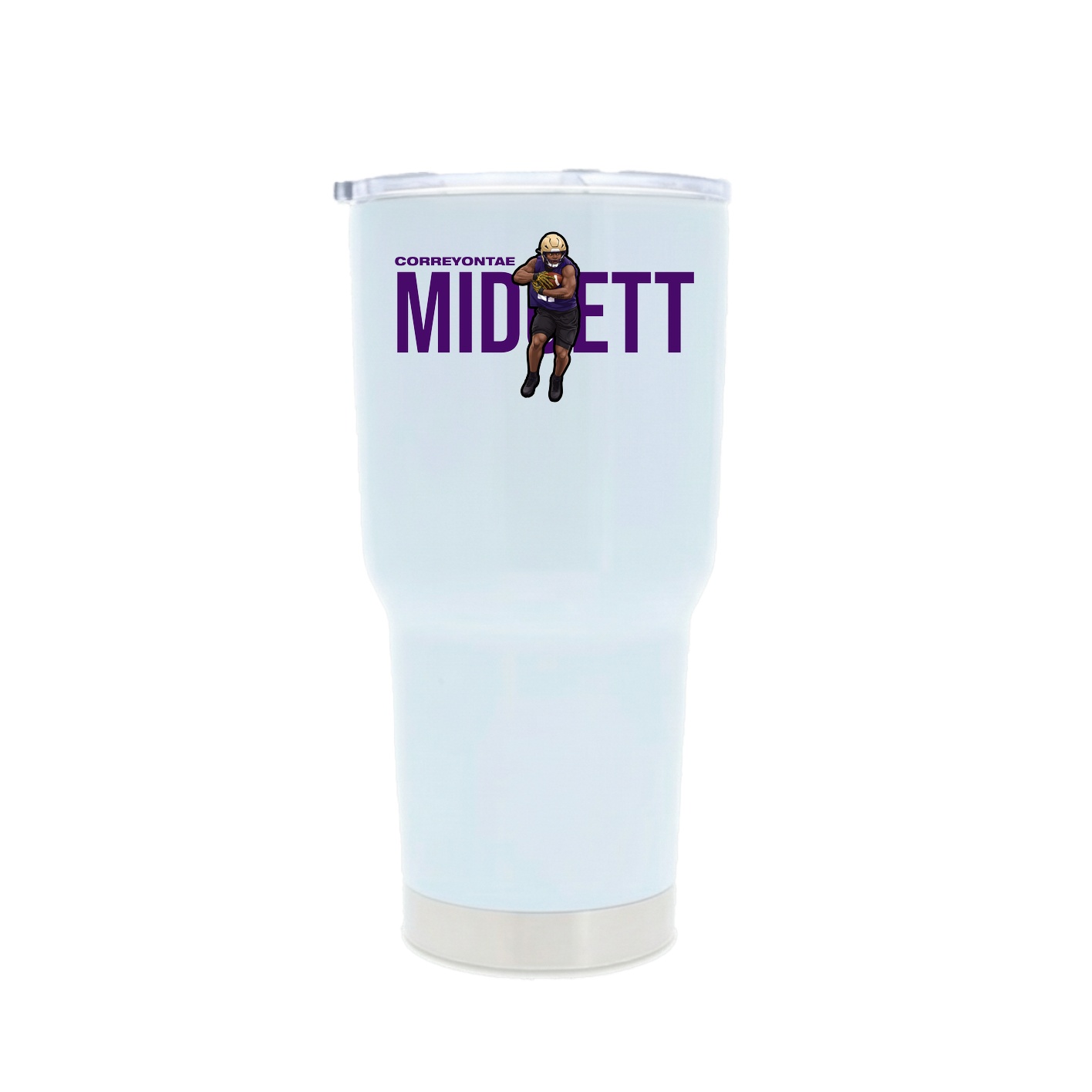30oz Stainless Steel Tumbler — Player Name in White