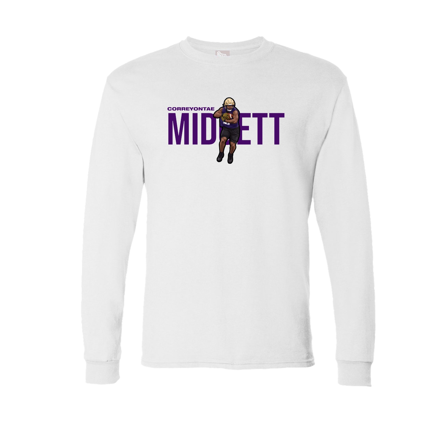 Long Sleeve Tee — Player Name in White