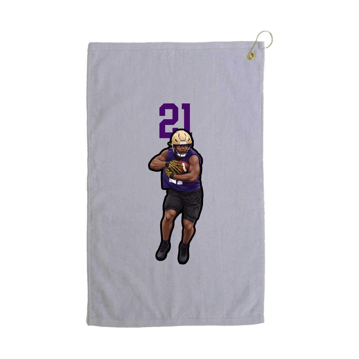 Golf Towel — Number Top in Grey